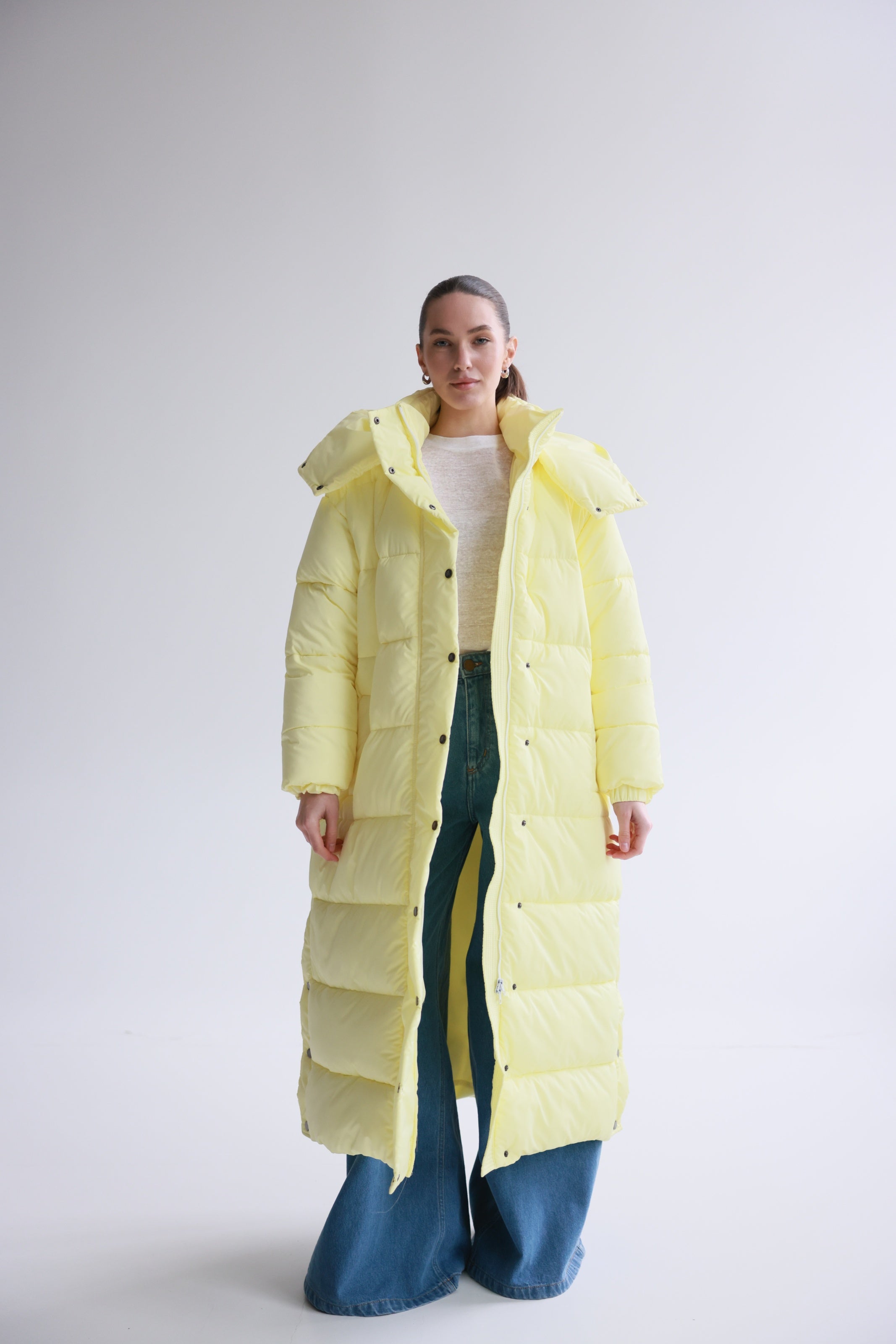 Oversized Maxi Puffer Jacket Yellow