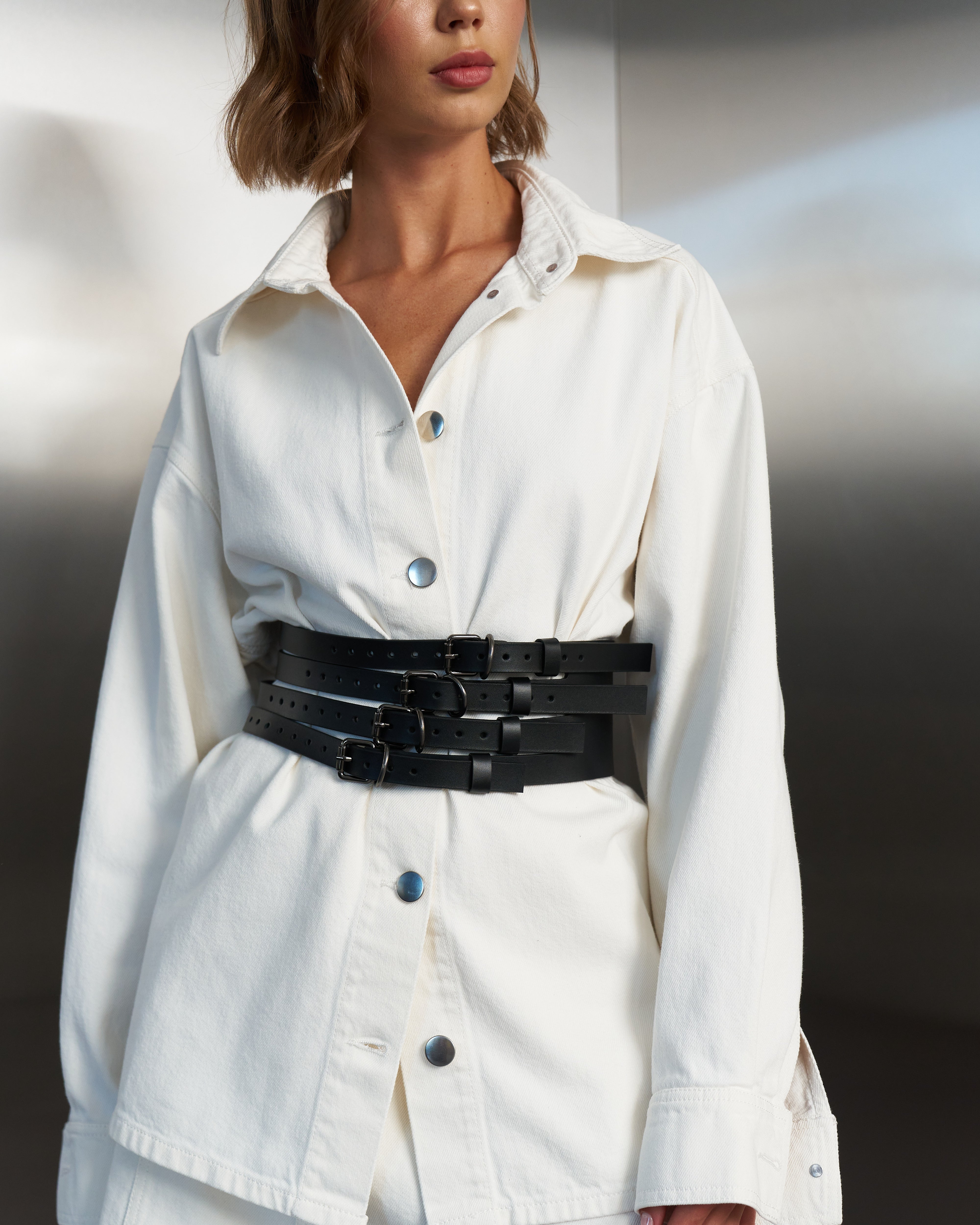 Wide corset belt CARROL with four straps - UFS.store.ua
