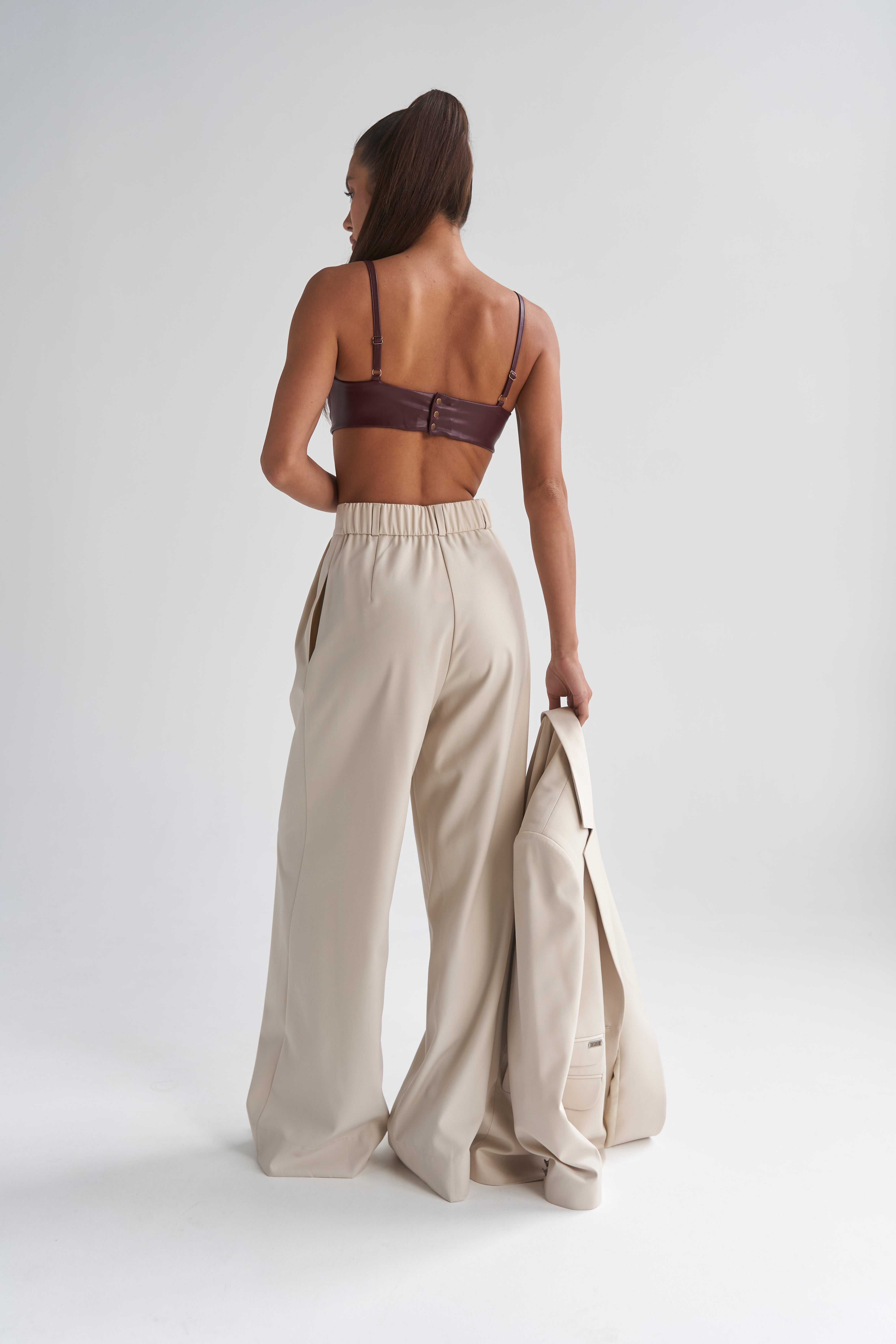 Брюки палаццо з костюмної тканини