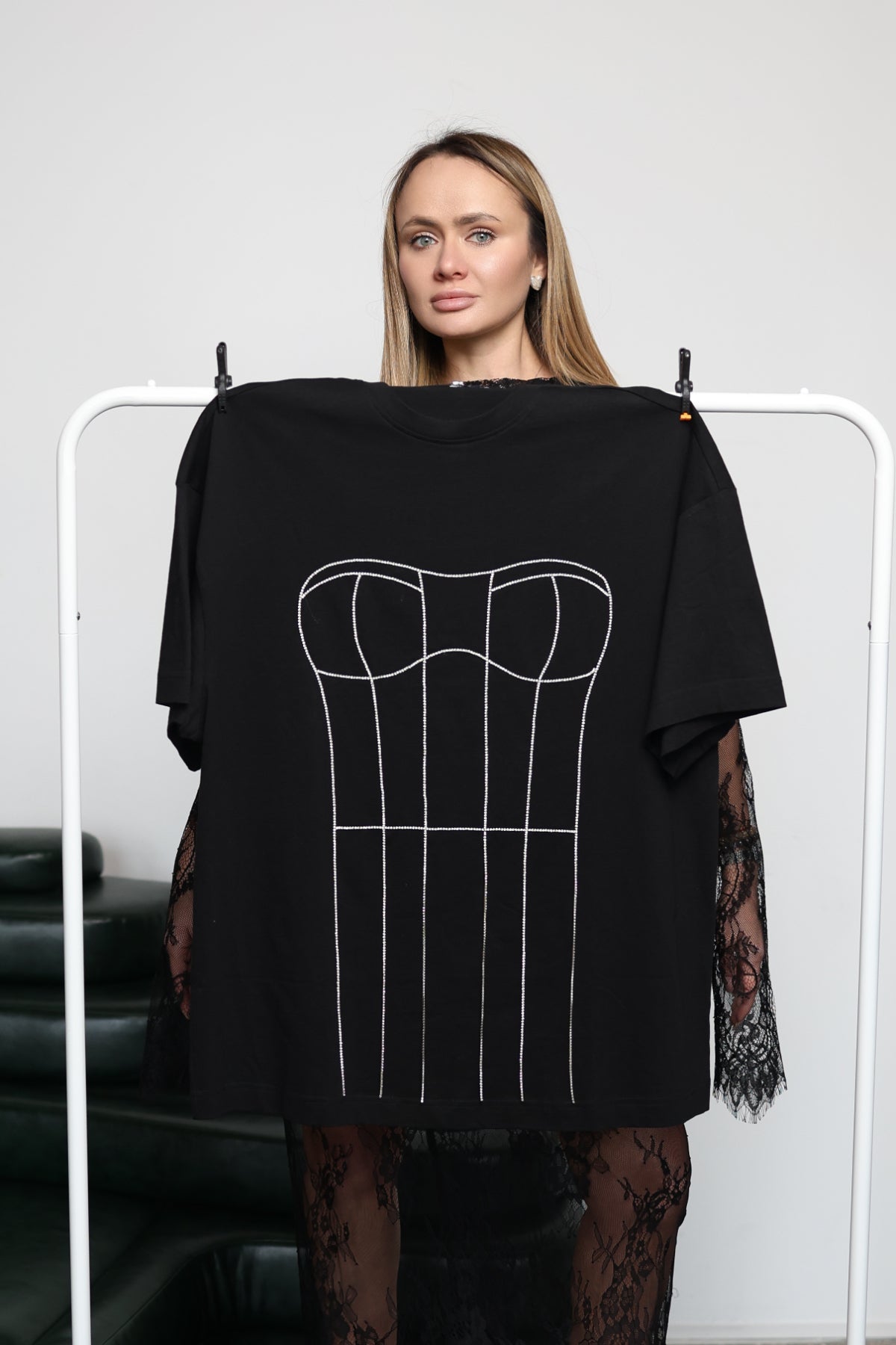 T-shirt with rhinestones "Corset" - UFS.store.ua