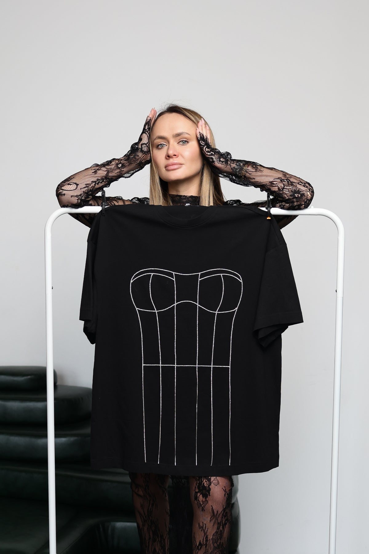 T-shirt with rhinestones "Corset" - UFS.store.ua