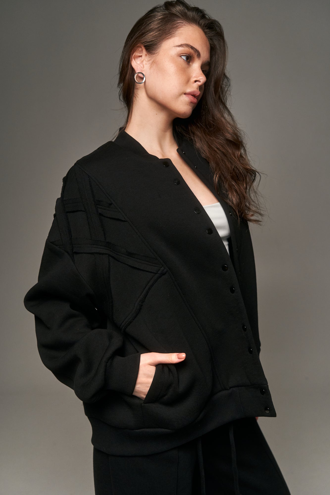 Fleece Bomber Black