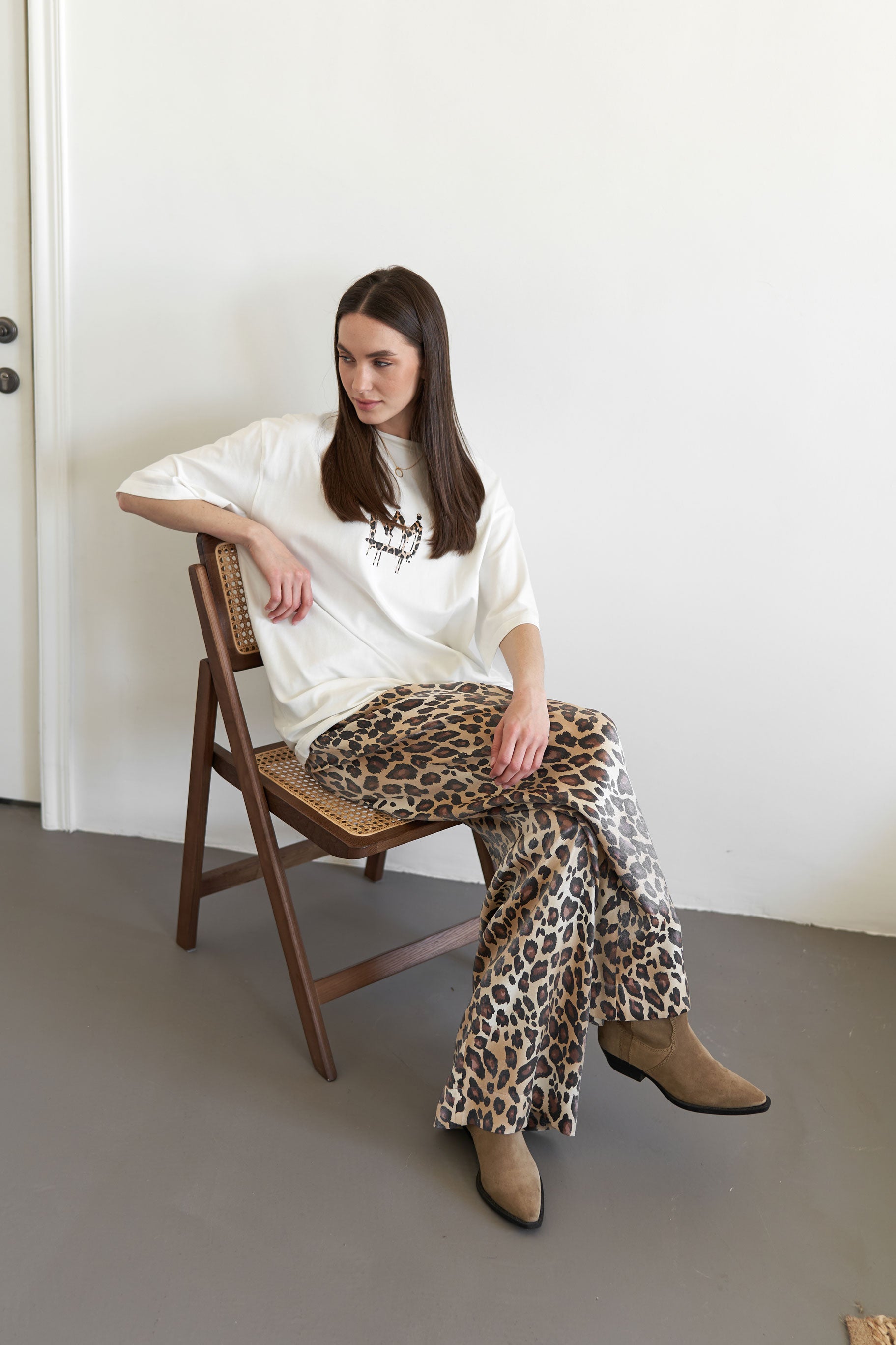 Pants leopard Beige