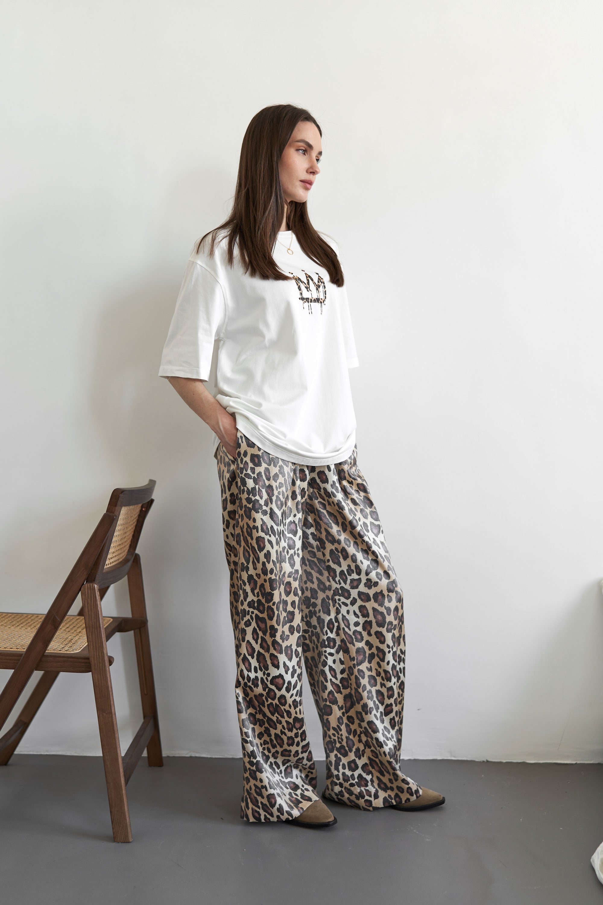 Pants leopard Beige