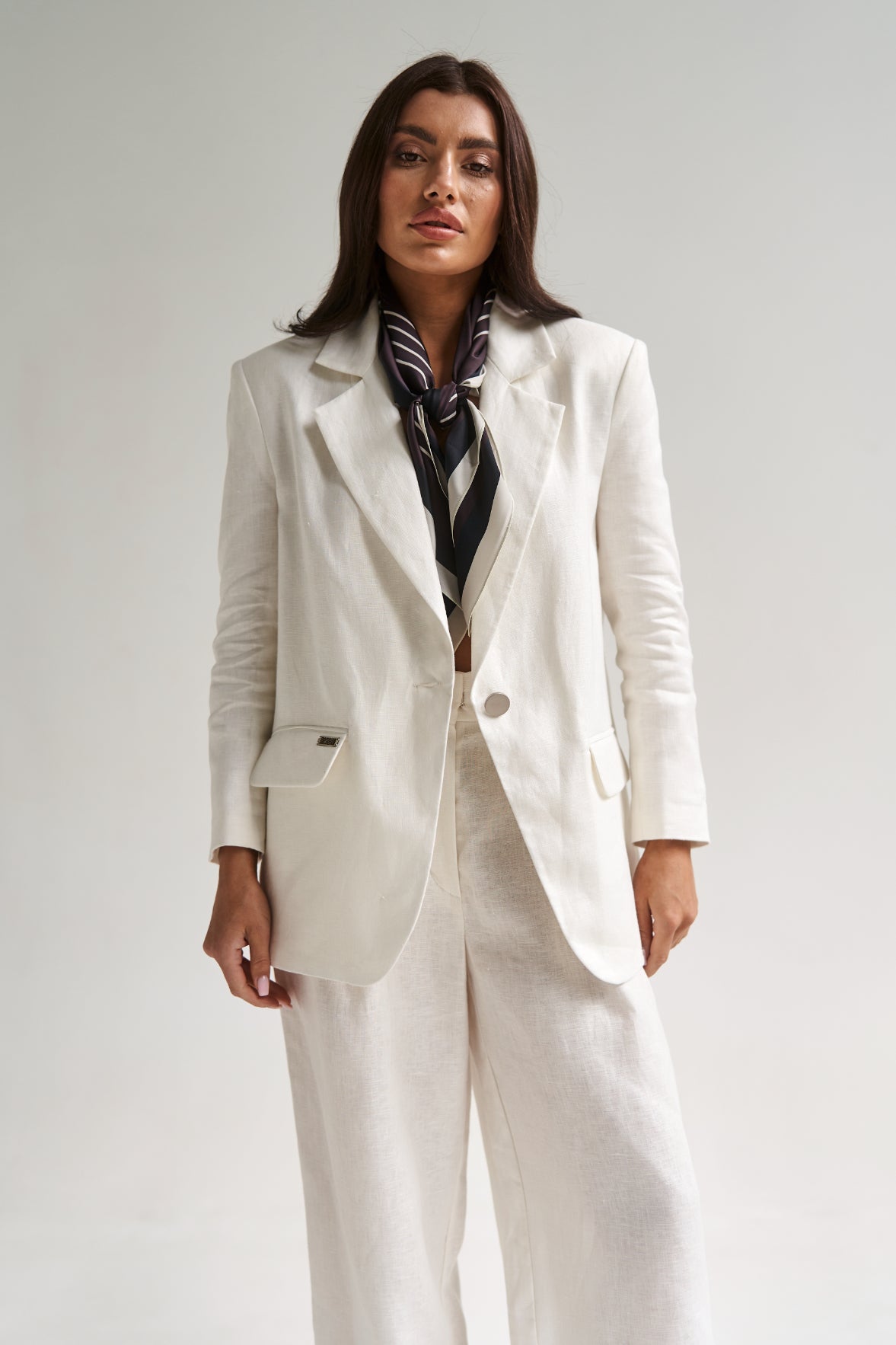 Linen Palazzo Pants White