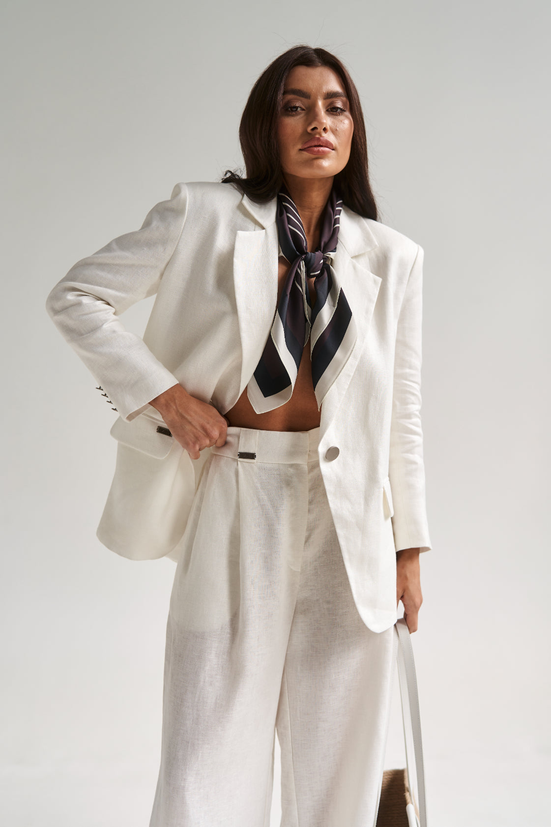 Linen Palazzo Pants White