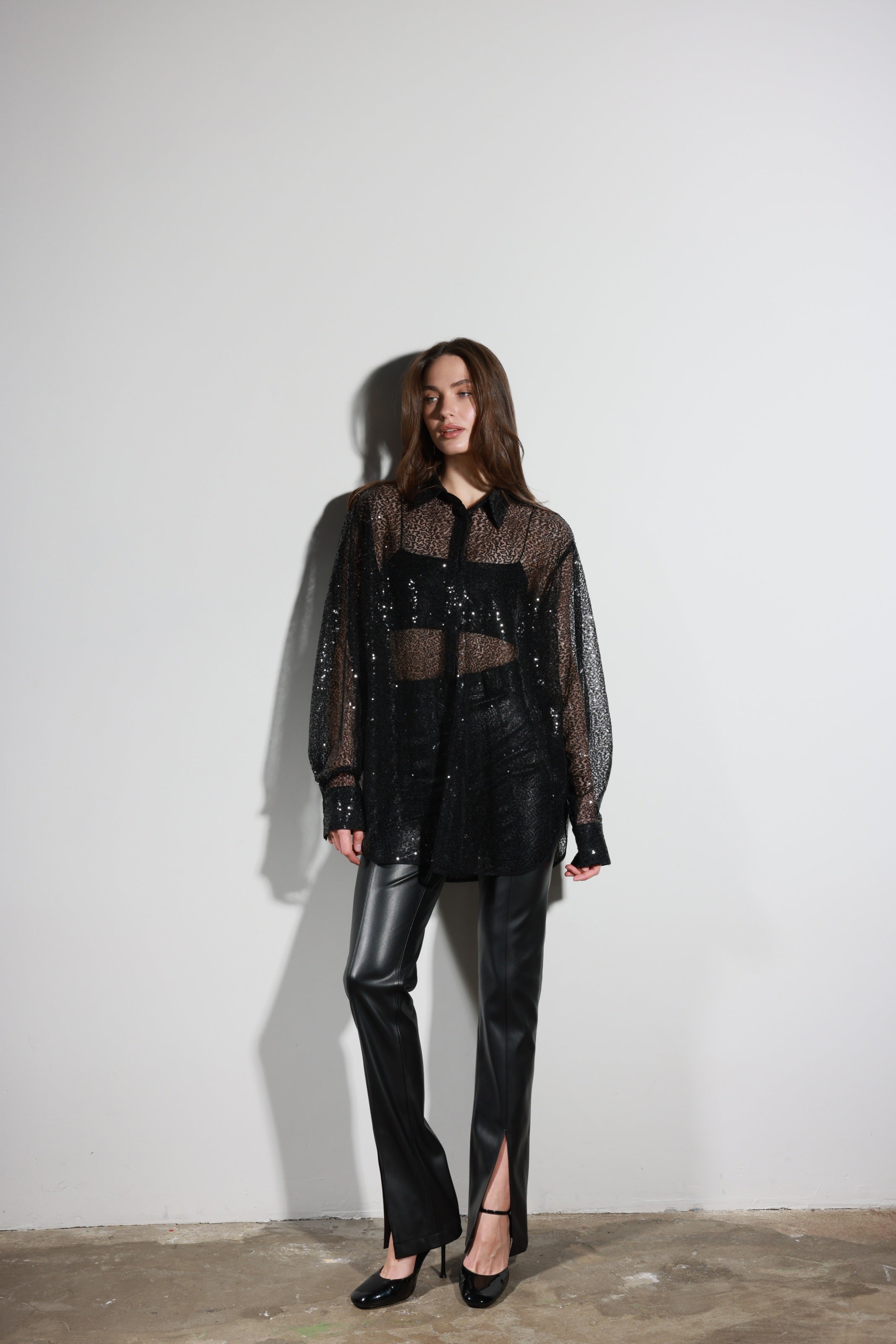Black Faux Leather Pants