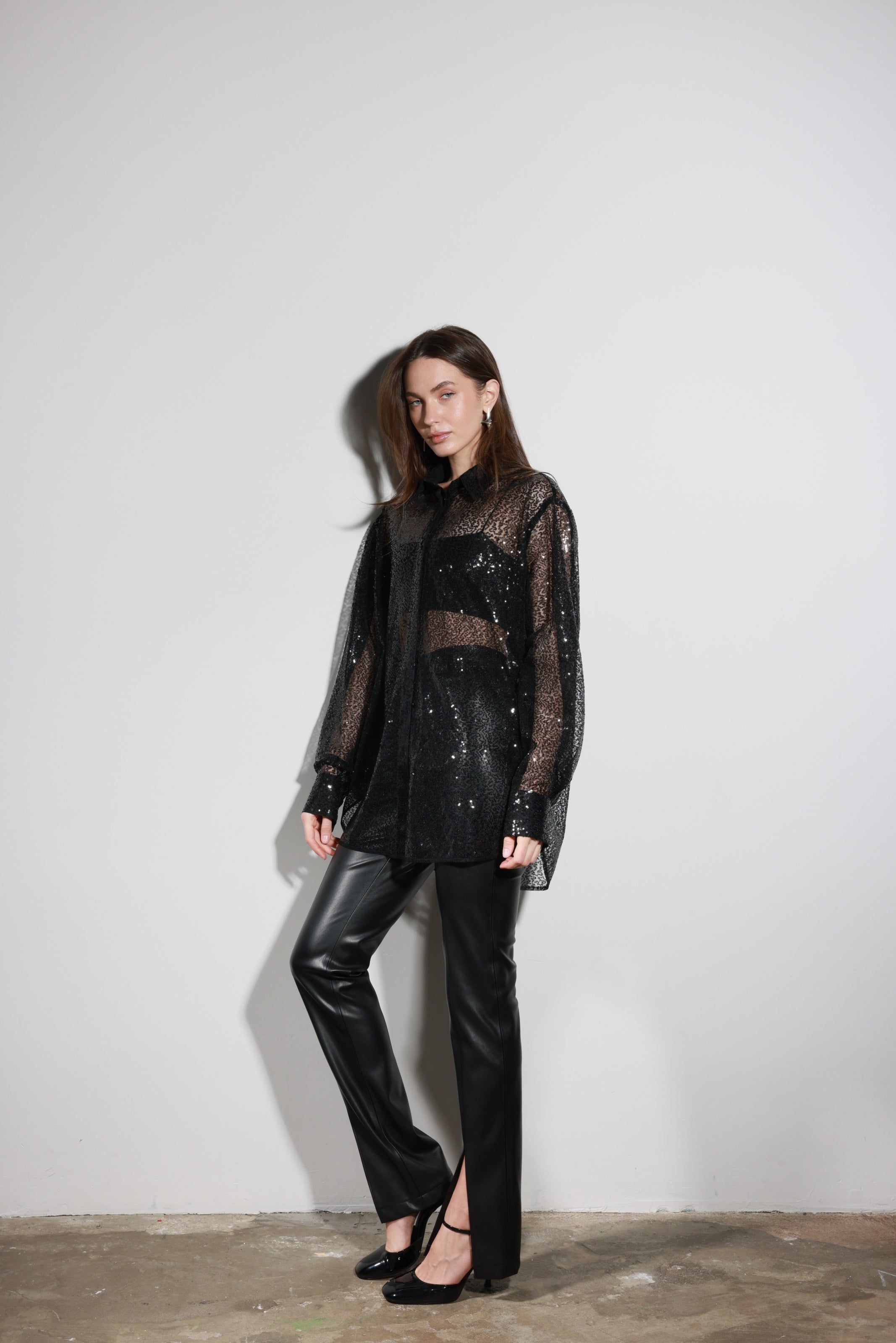 Black Faux Leather Pants