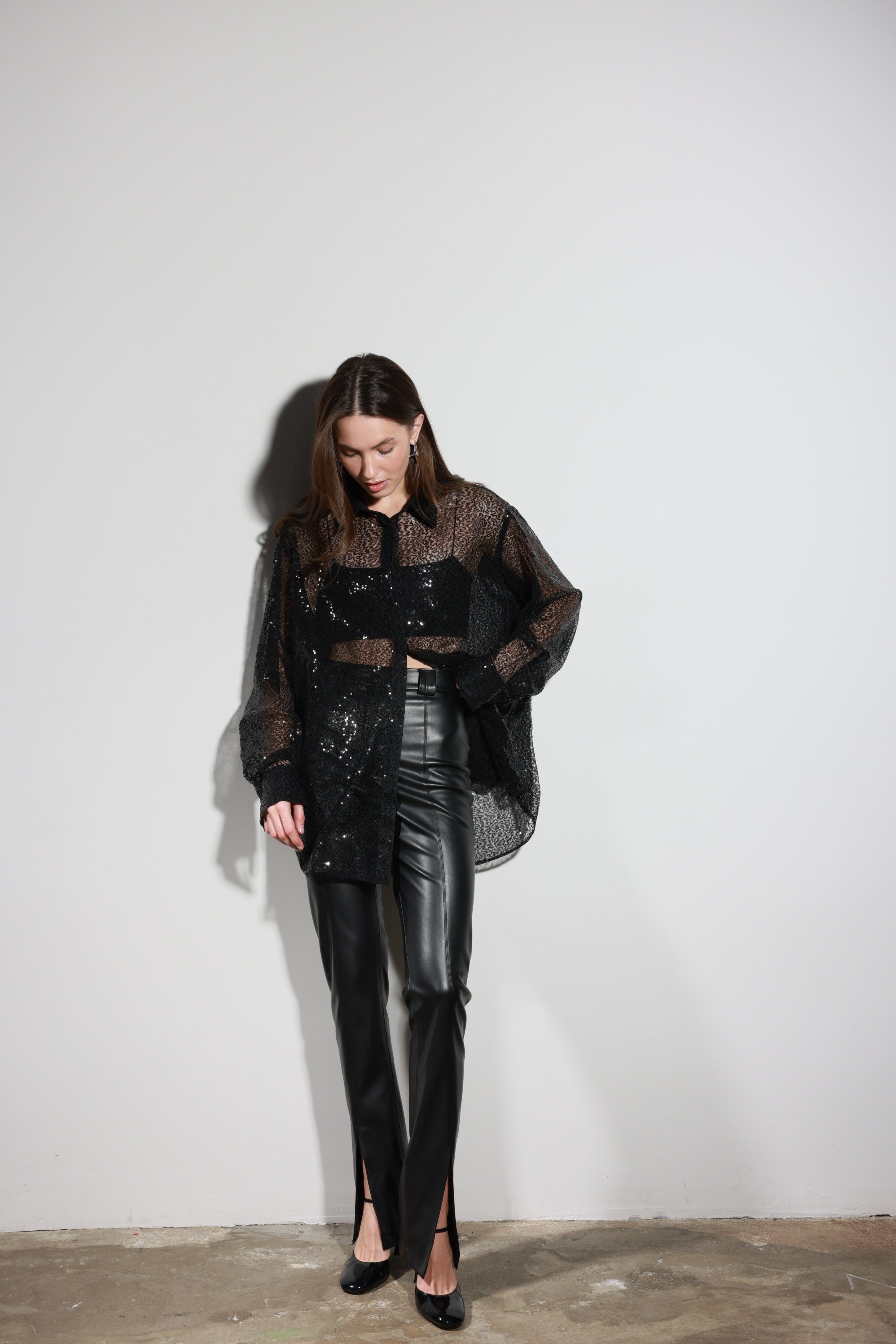 Black Faux Leather Pants
