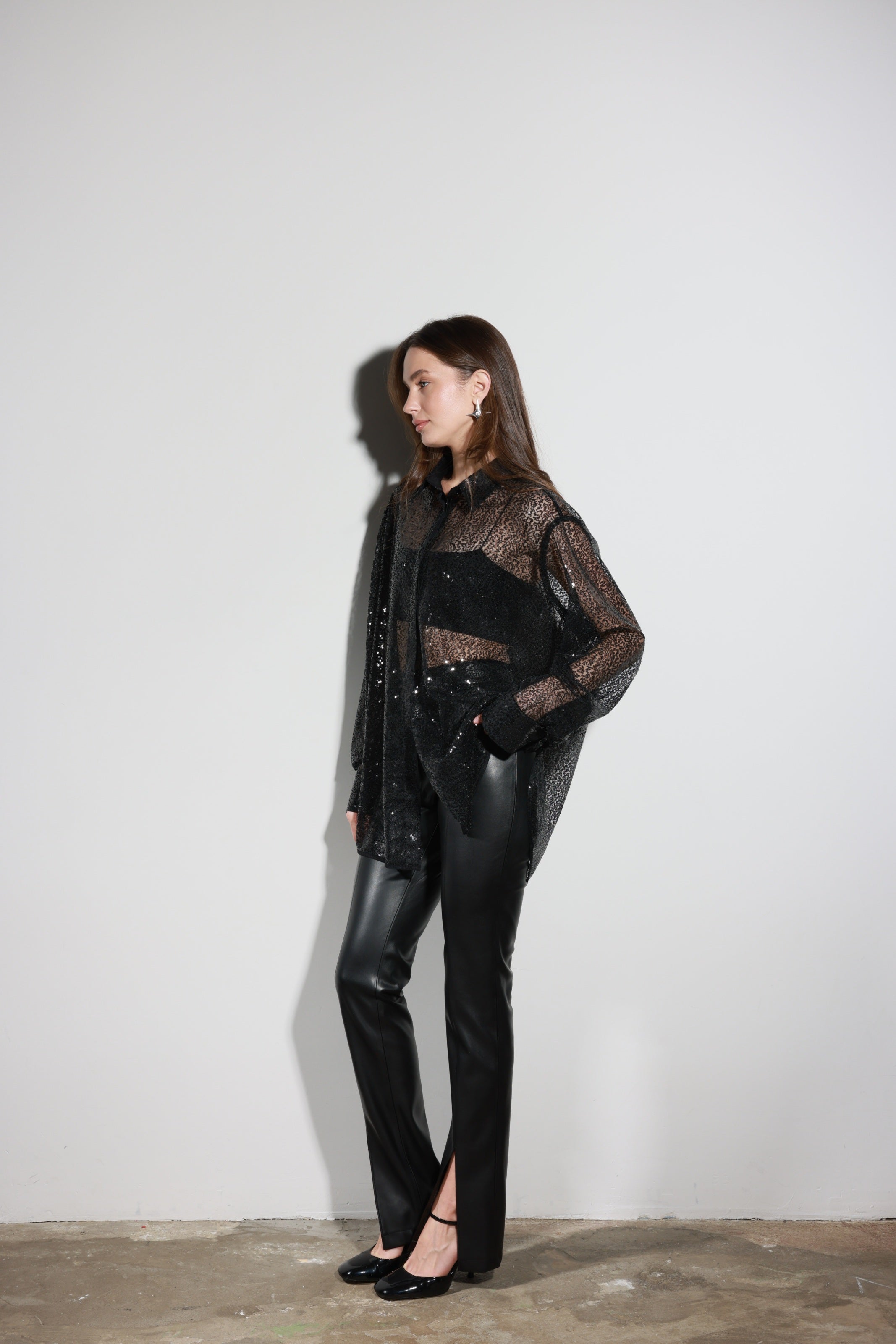 Black Faux Leather Pants