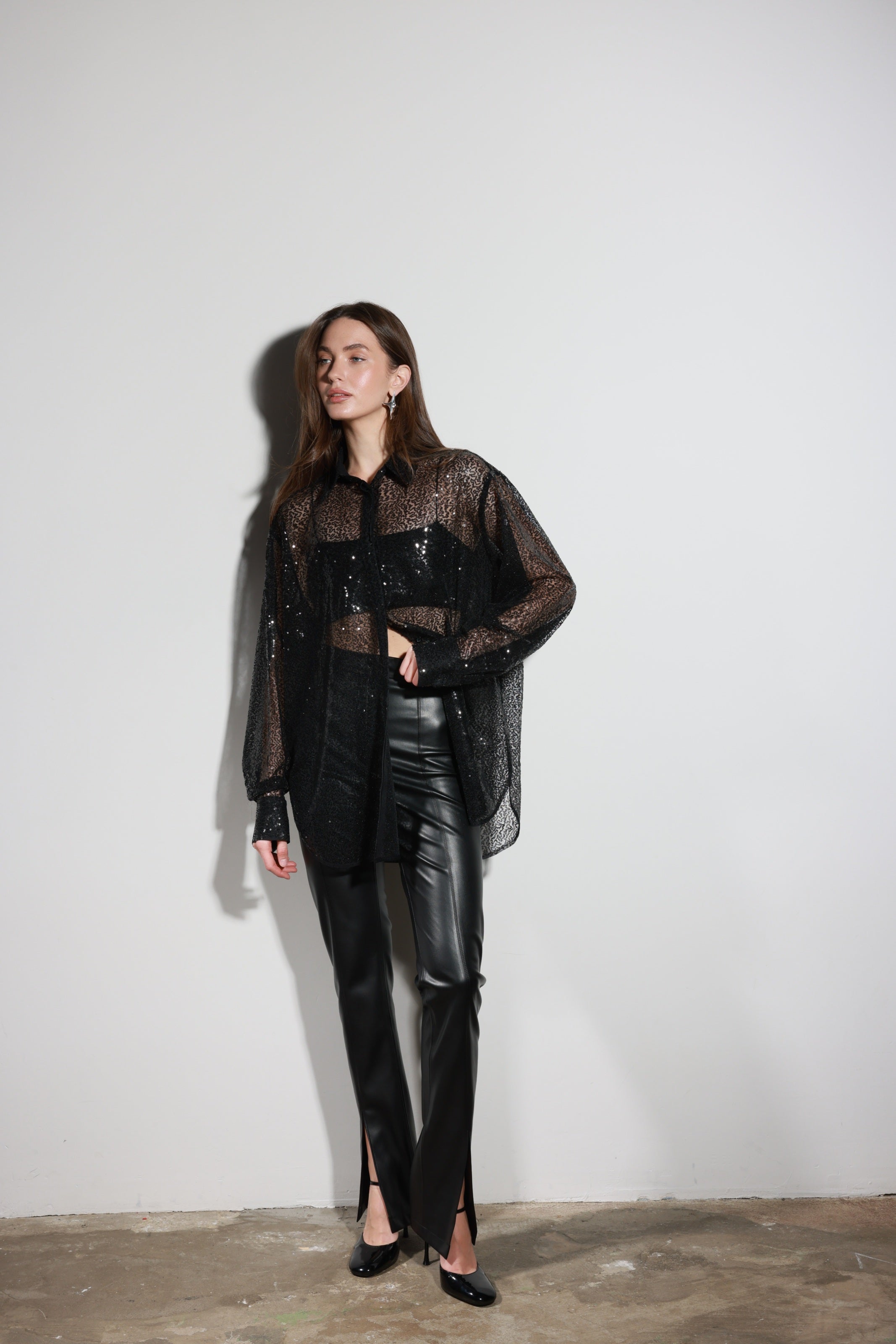 Black Faux Leather Pants