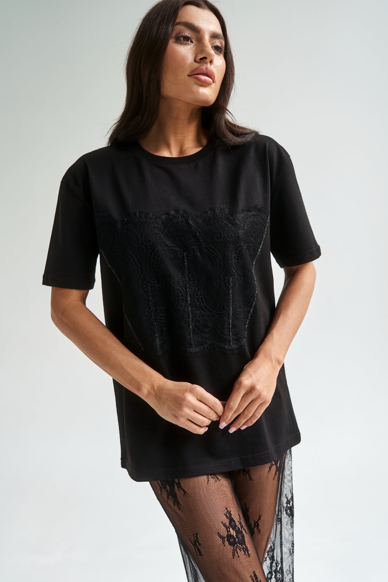 Lace T-Shirt Black