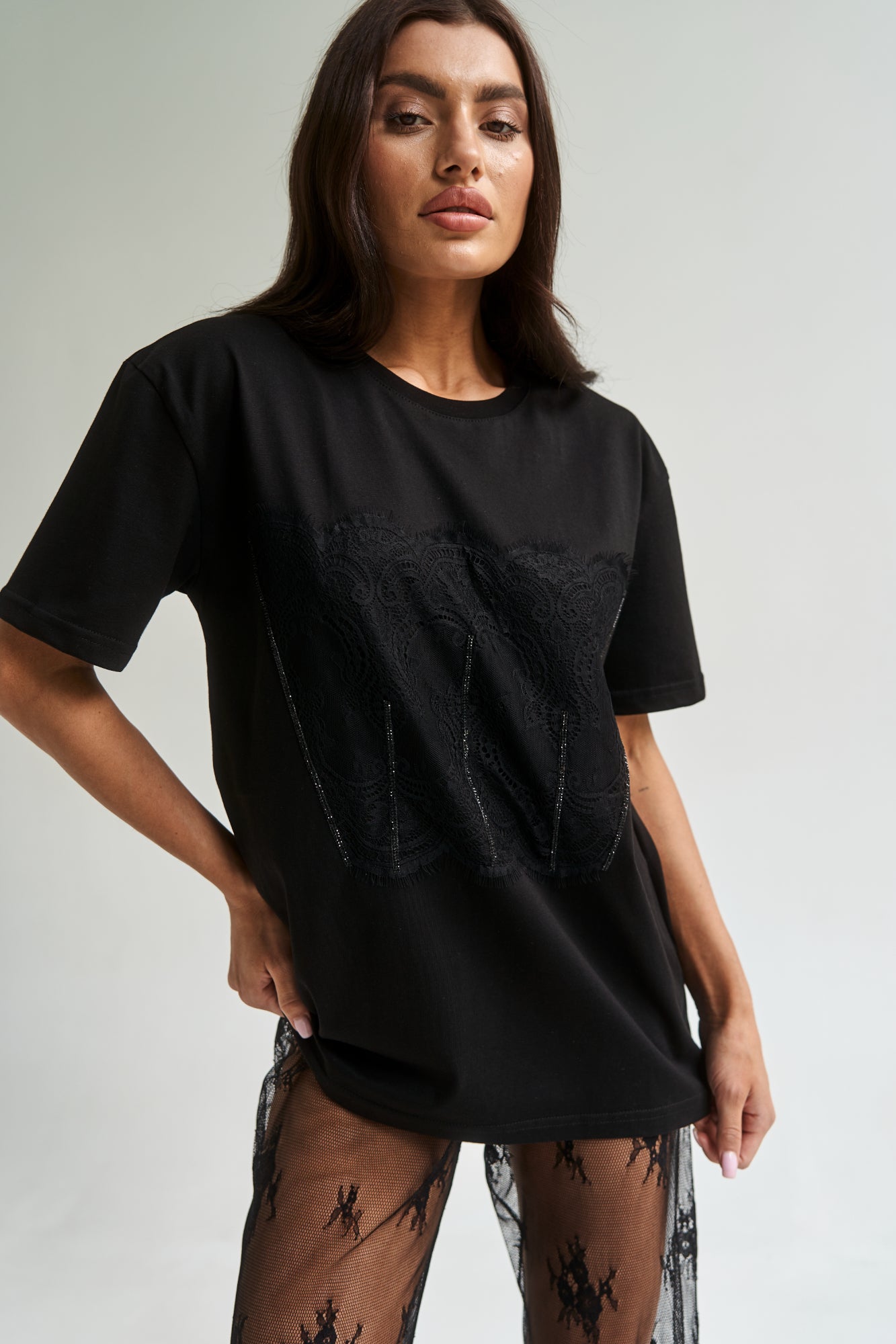 Lace T-Shirt Black