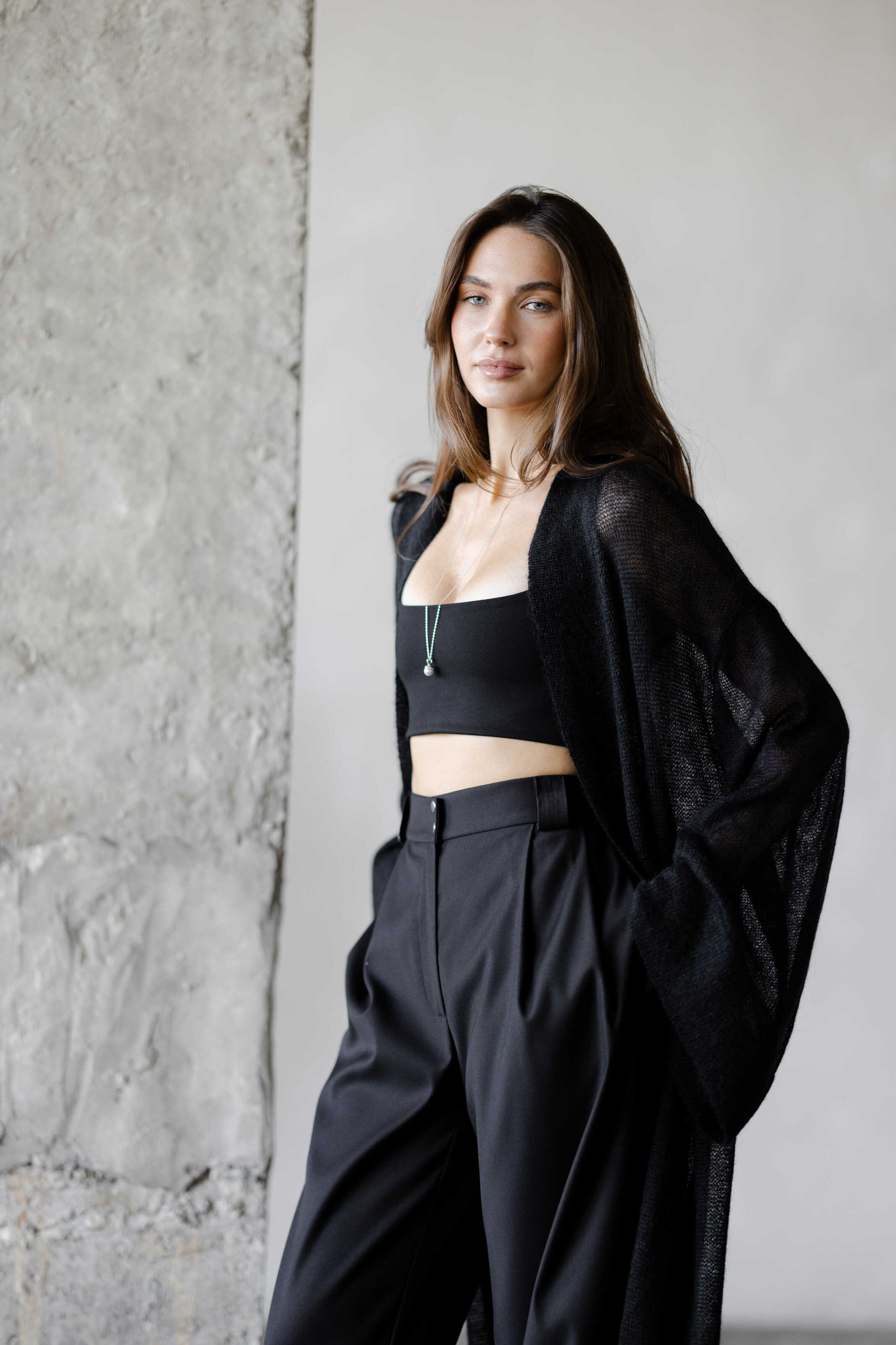 Mohair Maxi Cardigan Black
