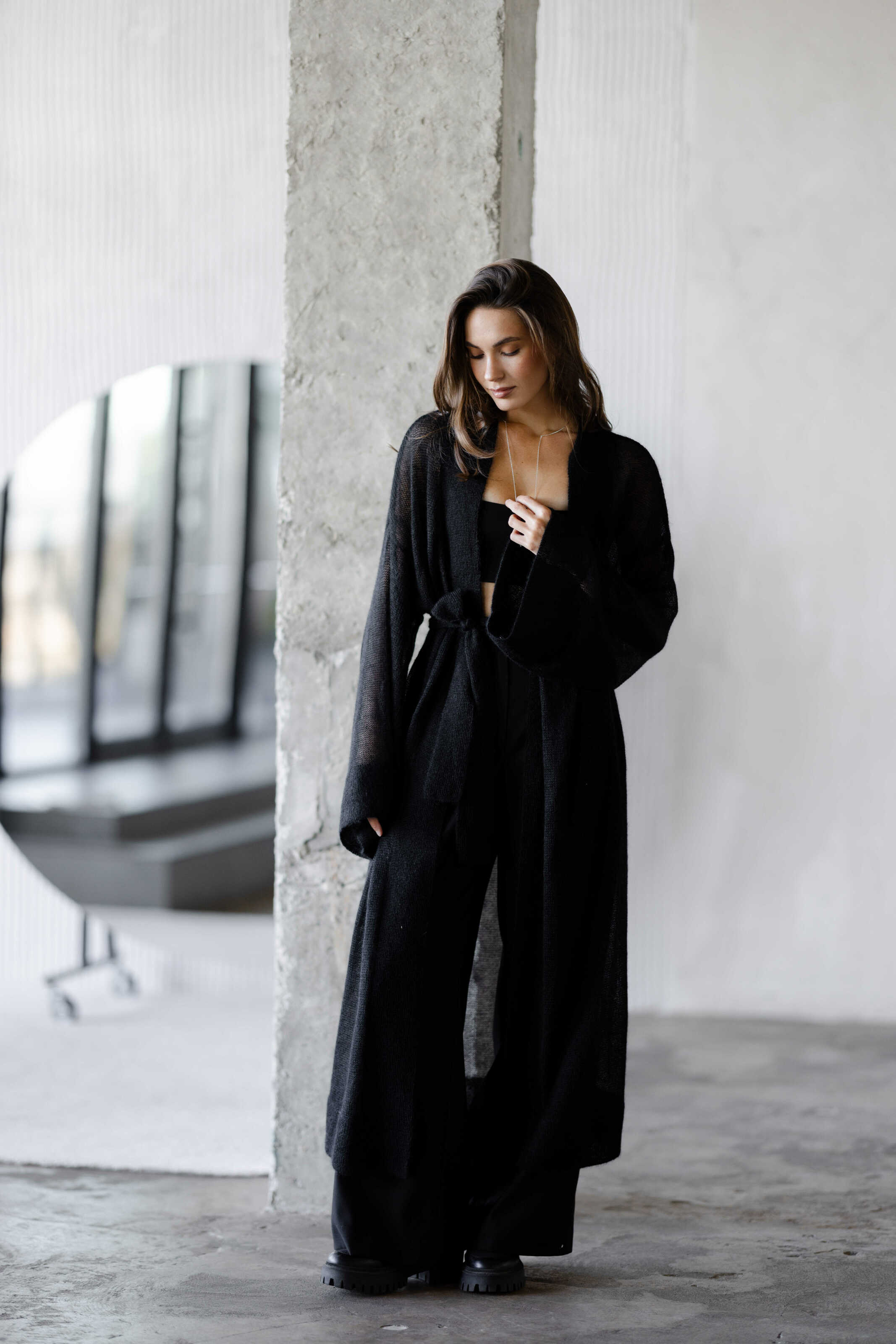 Mohair Maxi Cardigan Black