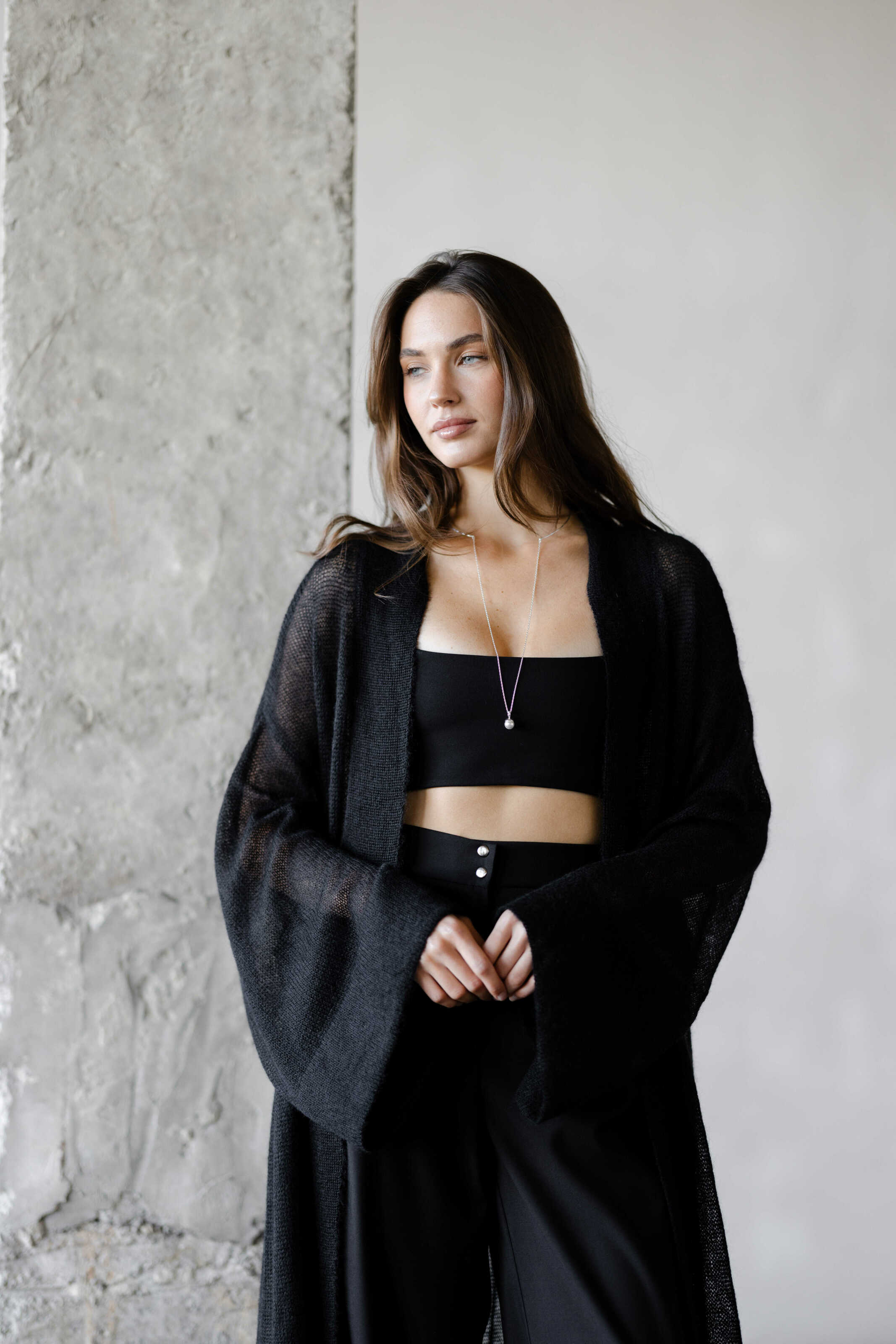 Mohair Maxi Cardigan Black
