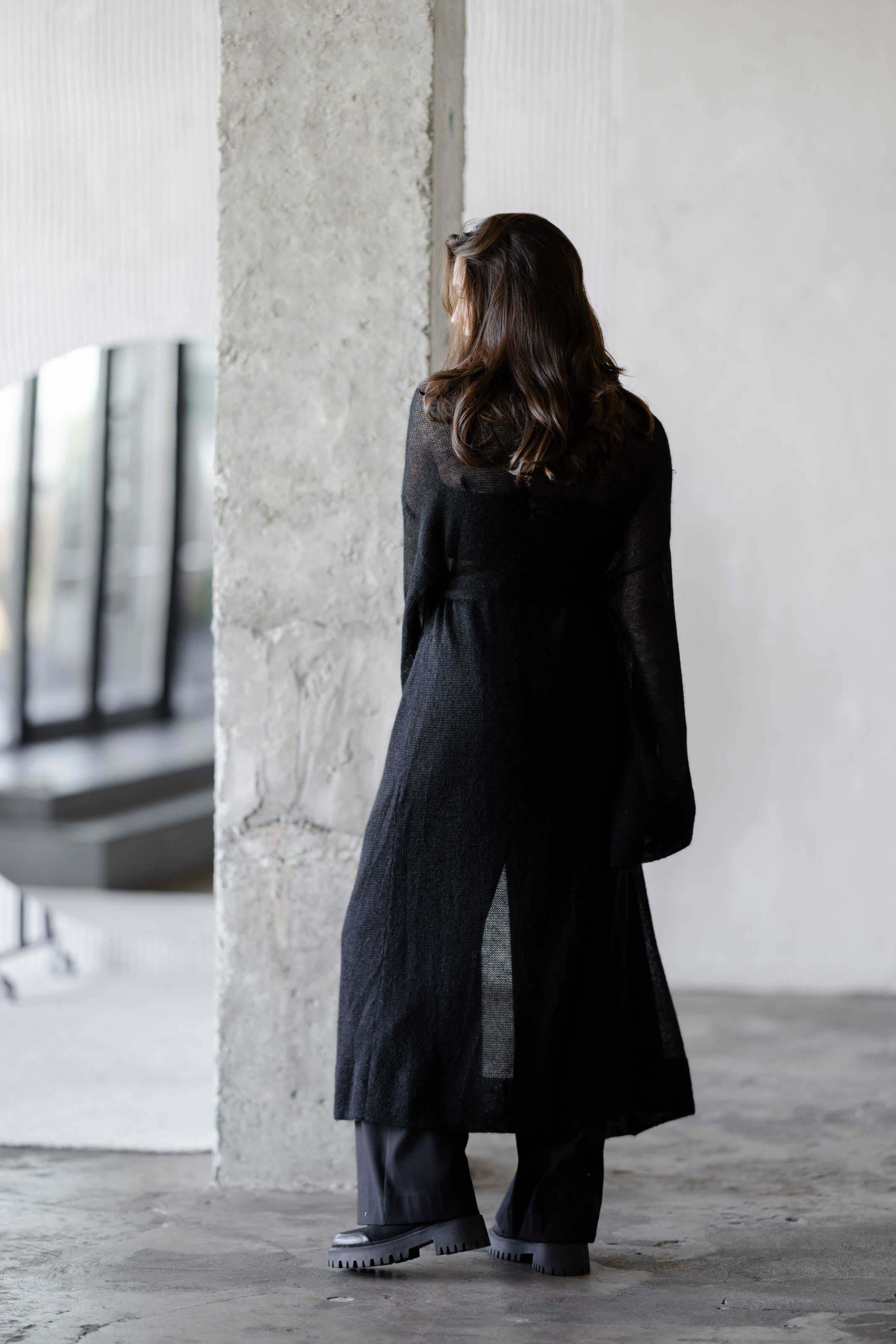 Mohair Maxi Cardigan Black