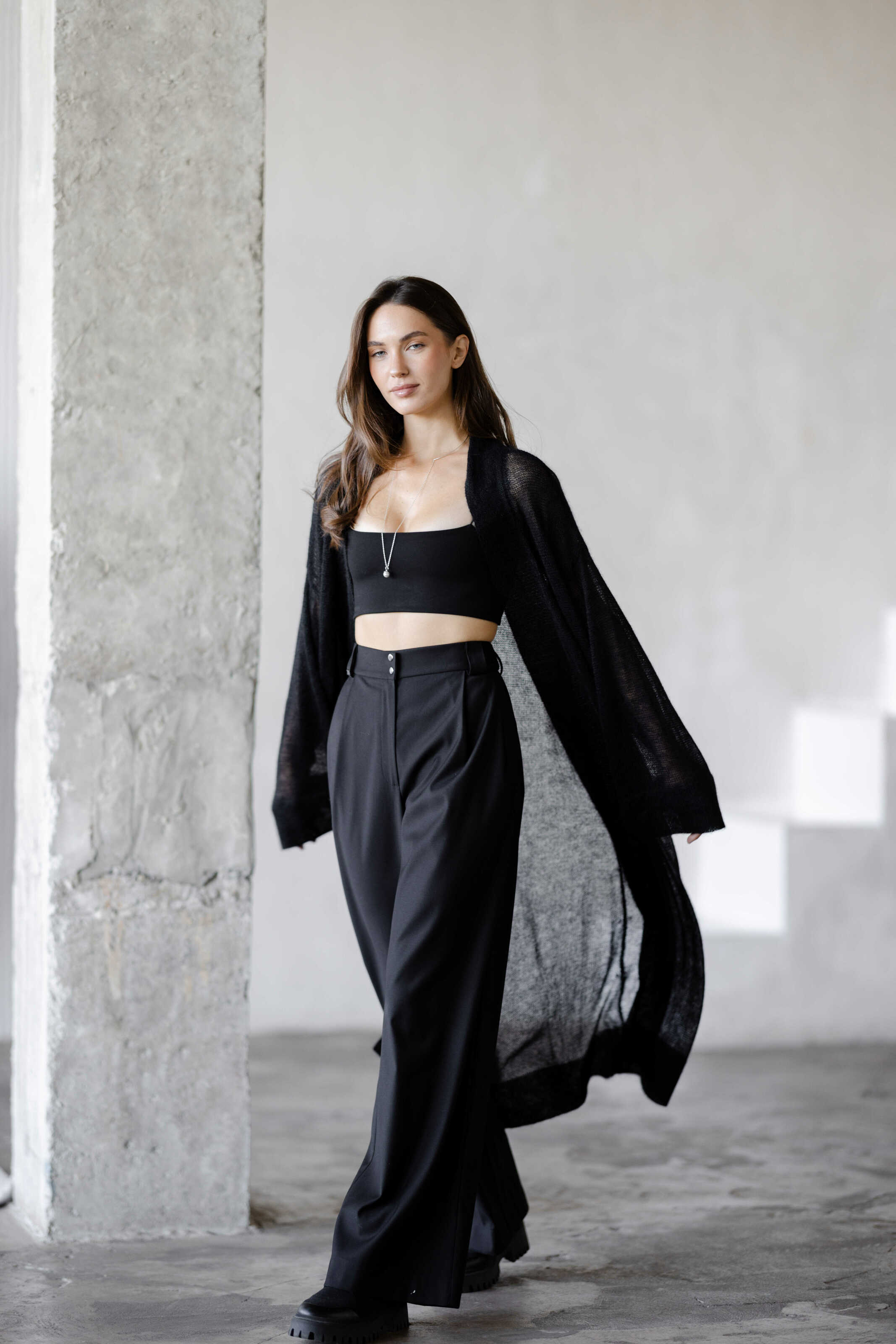 Mohair Maxi Cardigan Black