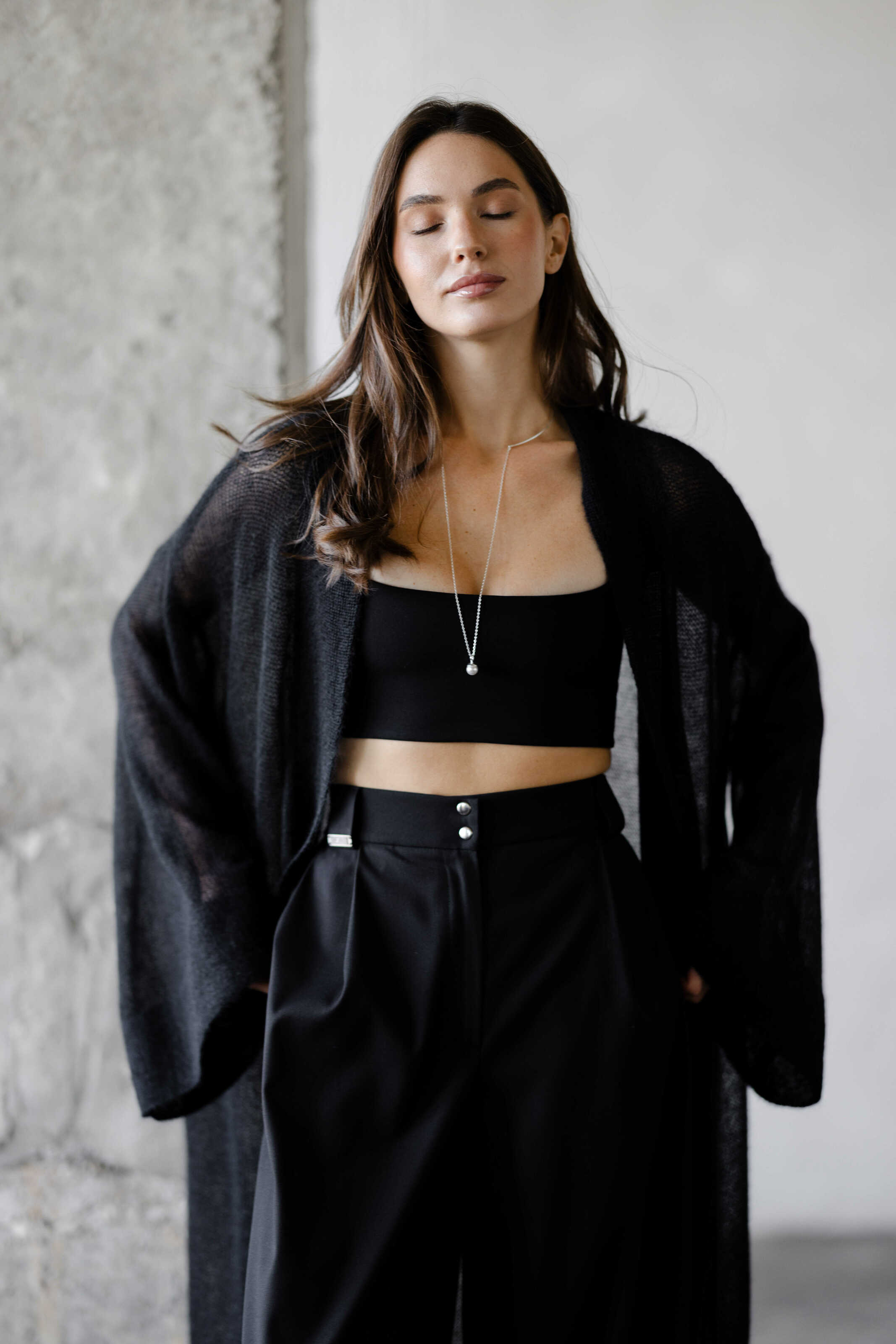 Mohair Maxi Cardigan Black