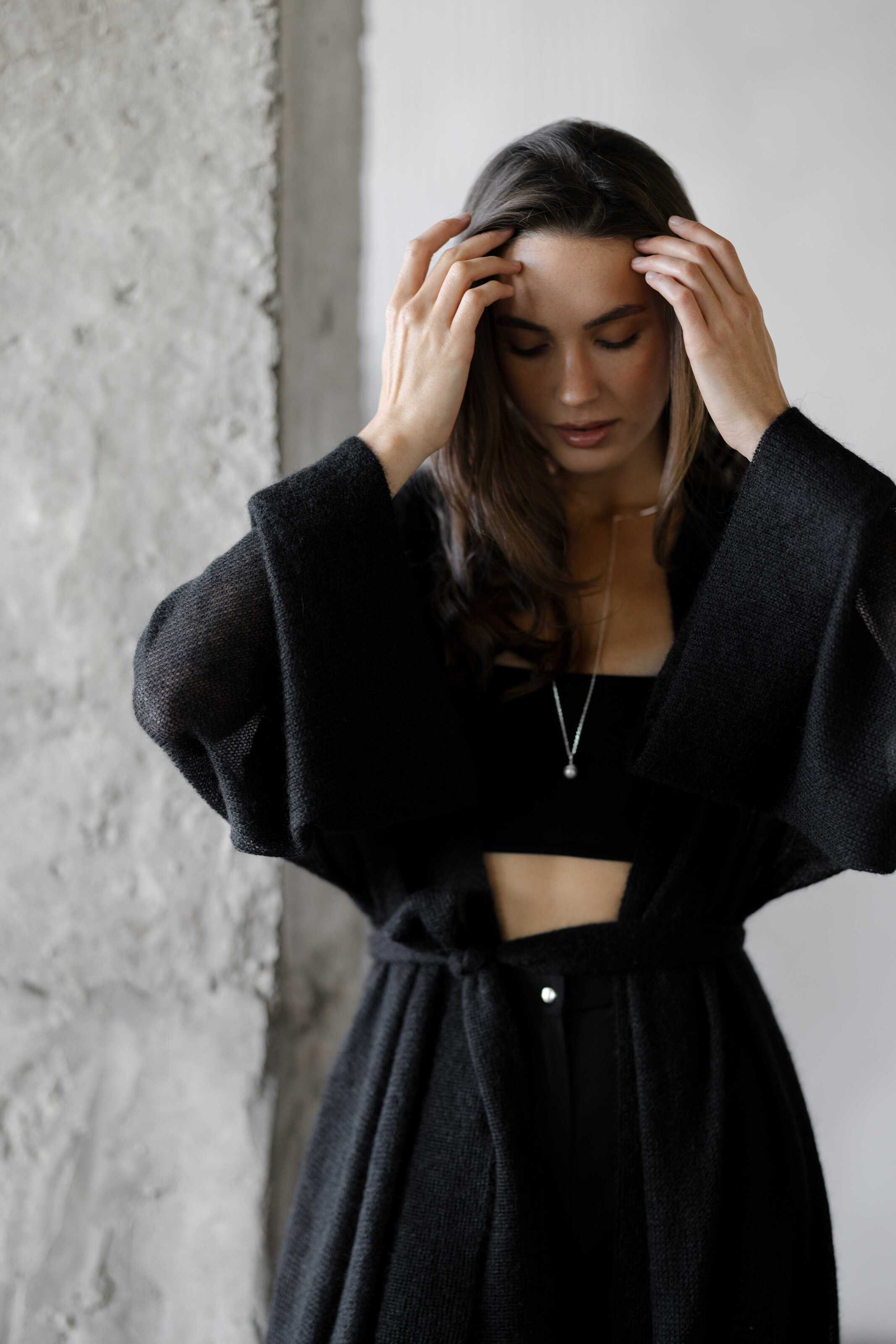 Mohair Maxi Cardigan Black