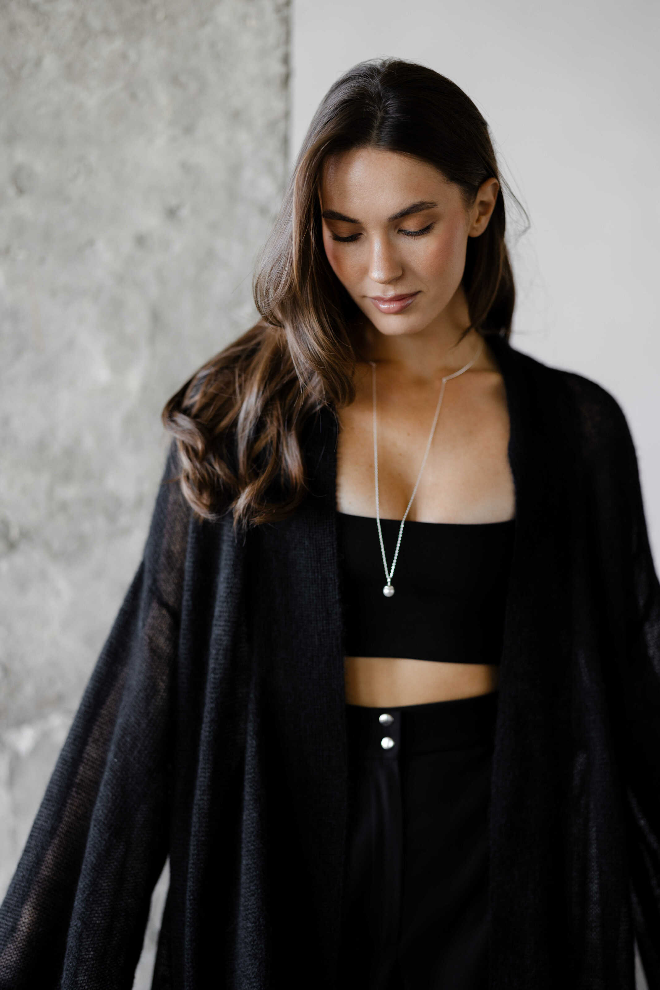 Mohair Maxi Cardigan Black