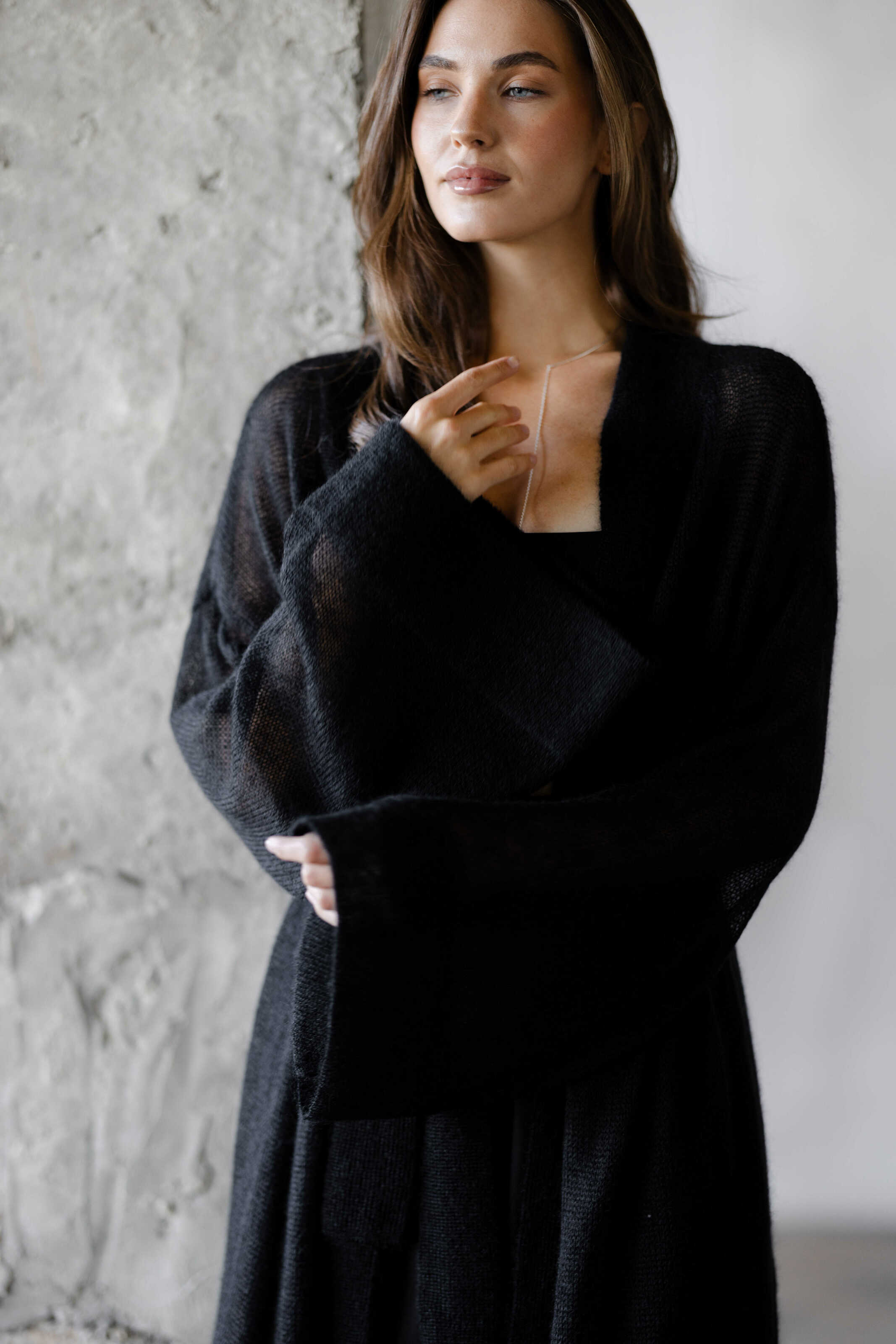 Mohair Maxi Cardigan Black