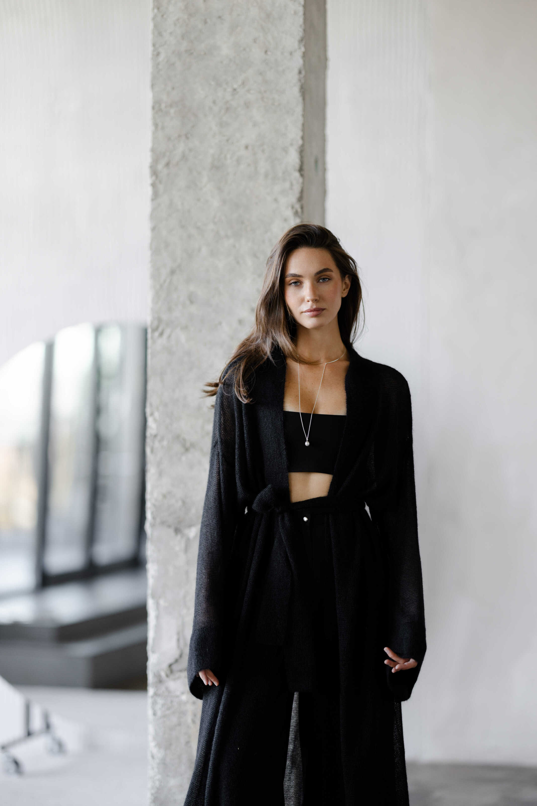 Mohair Maxi Cardigan Black