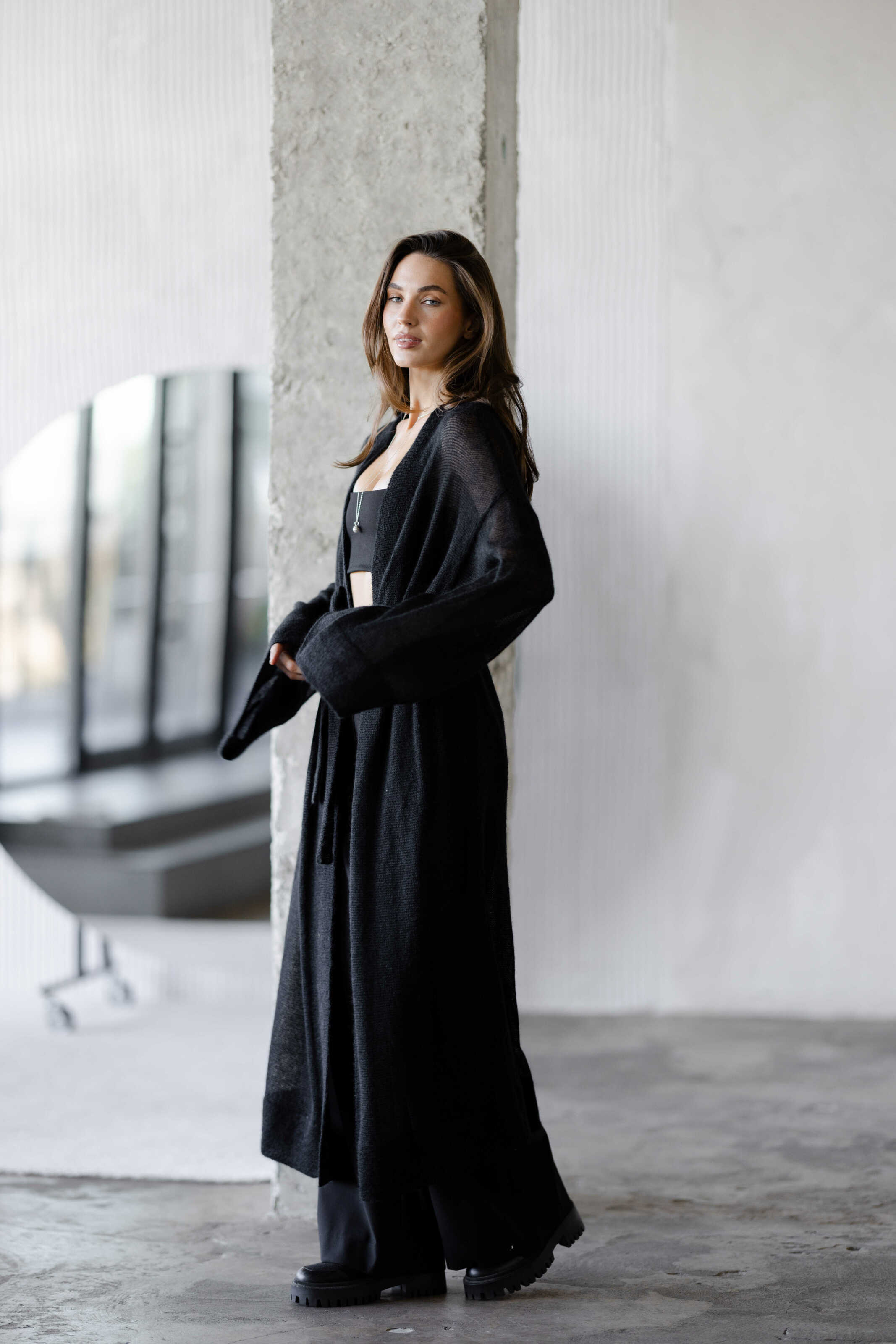 Mohair Maxi Cardigan Black
