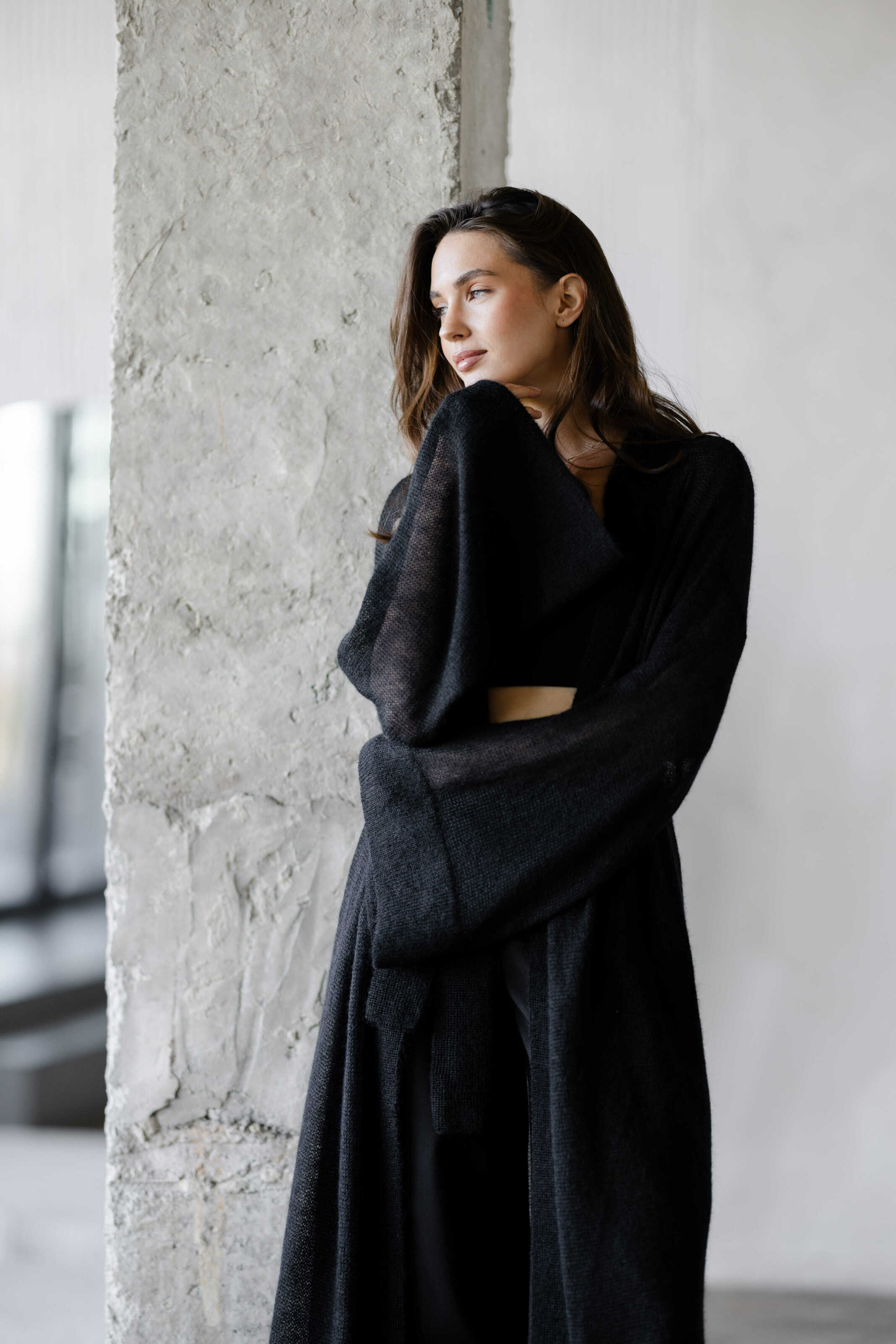 Mohair Maxi Cardigan Black