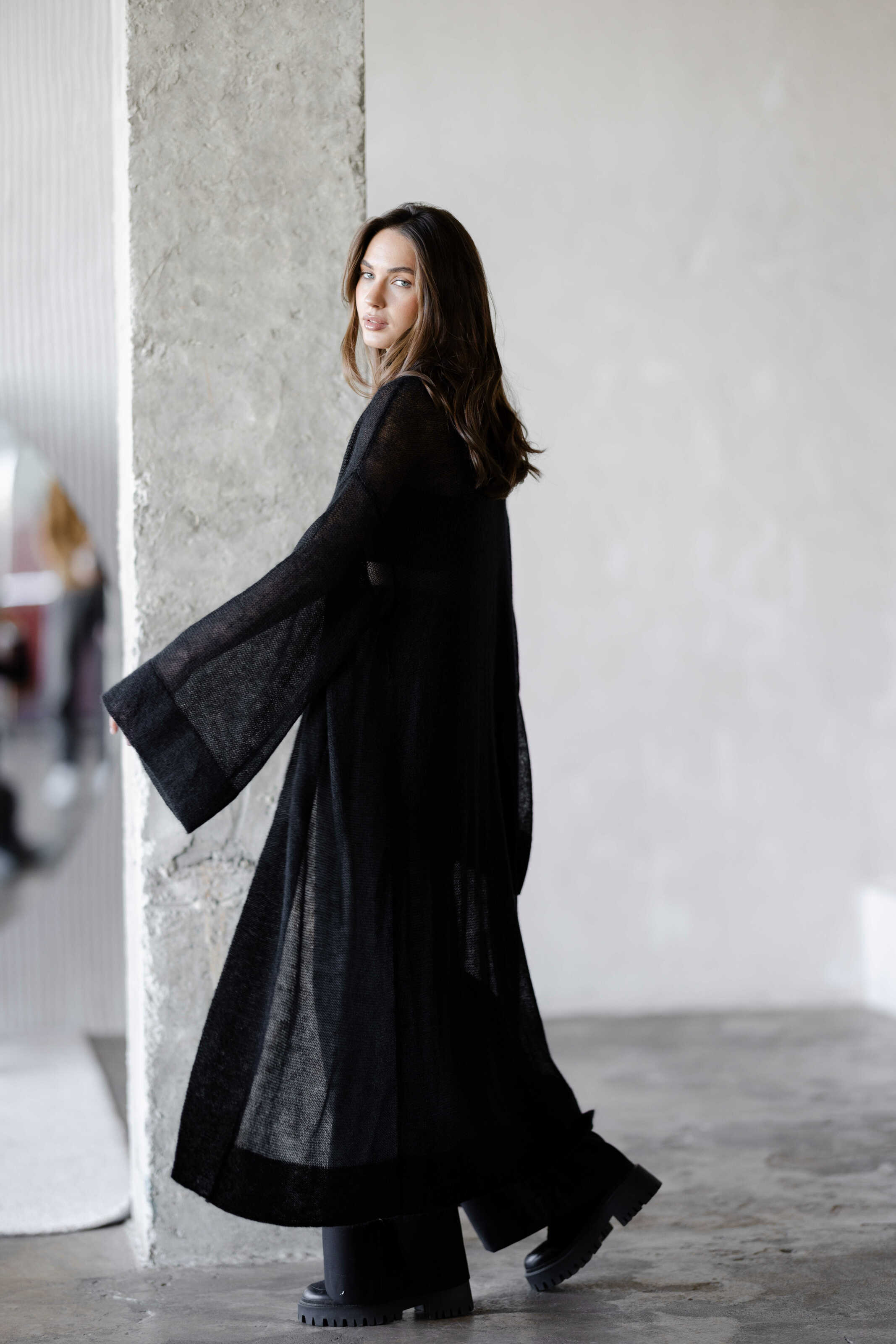 Mohair Maxi Cardigan Black