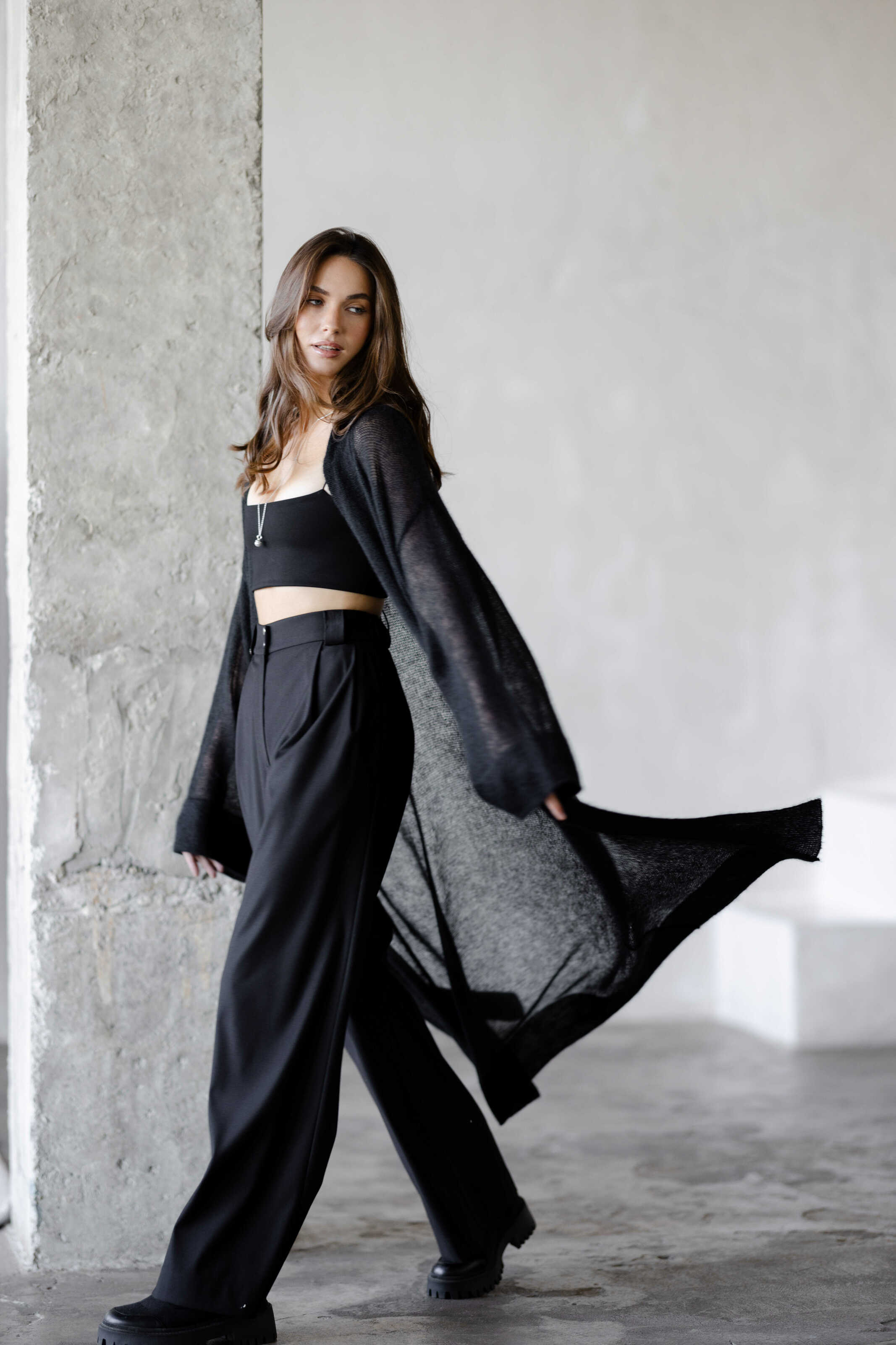 Mohair Maxi Cardigan Black