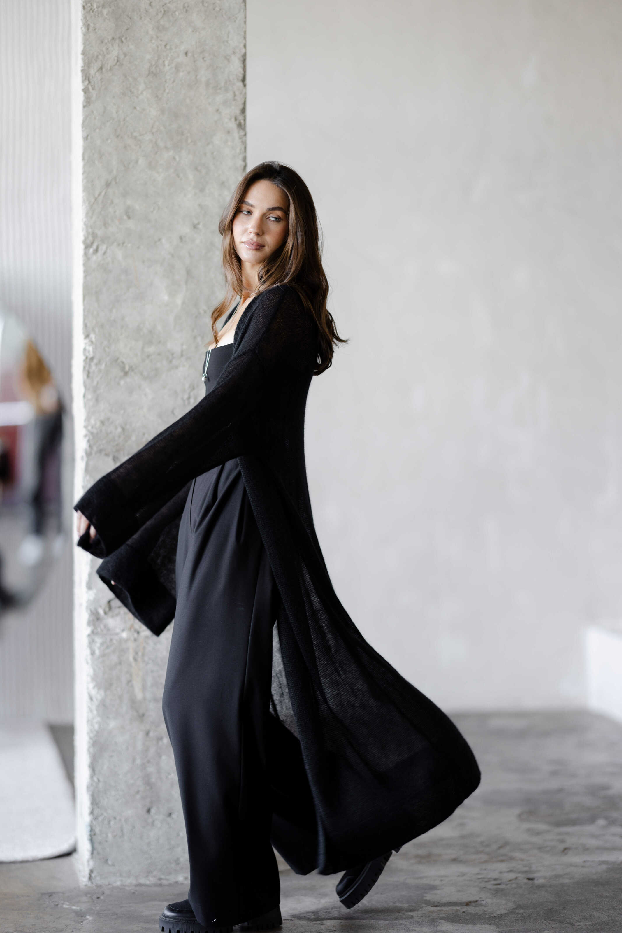Mohair Maxi Cardigan Black