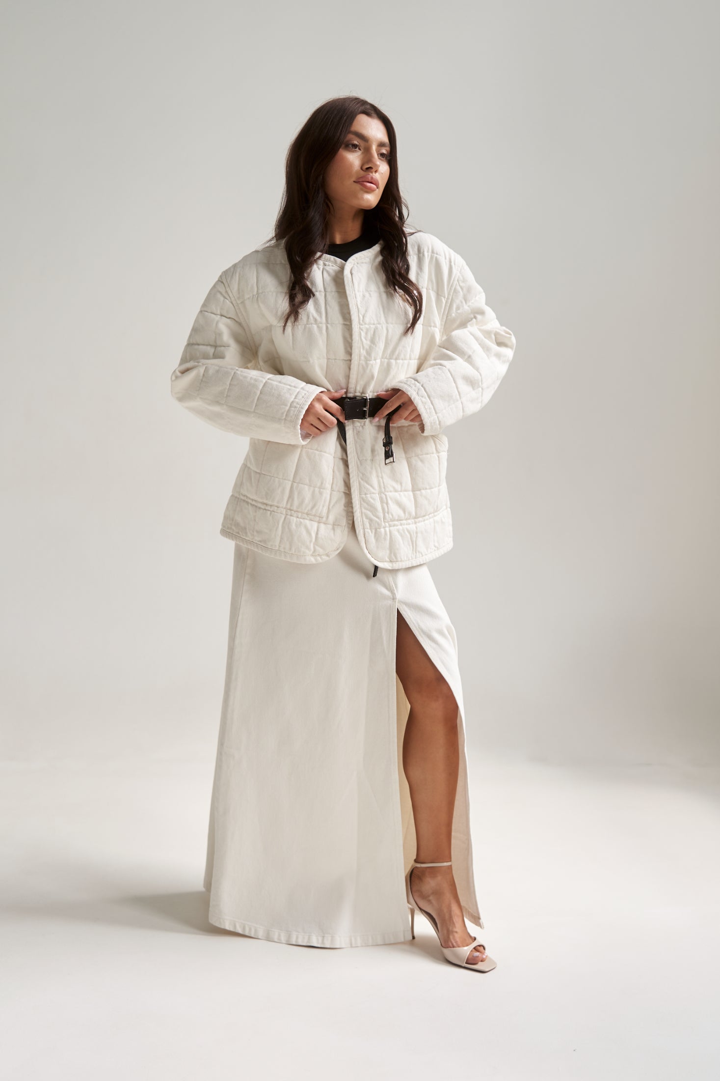 Denim Liner Jacket White