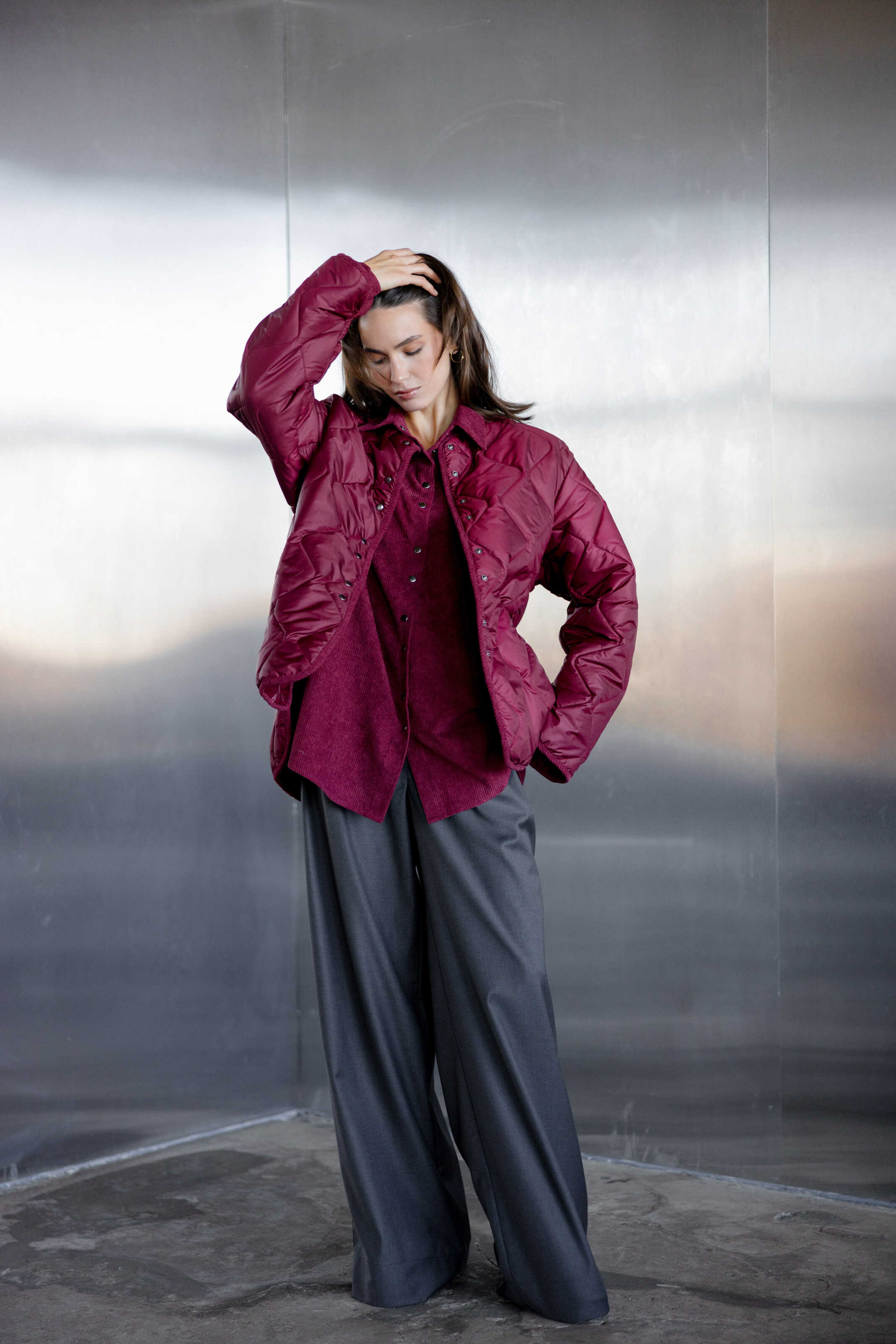 Polyester Liner Jacket Burgundy