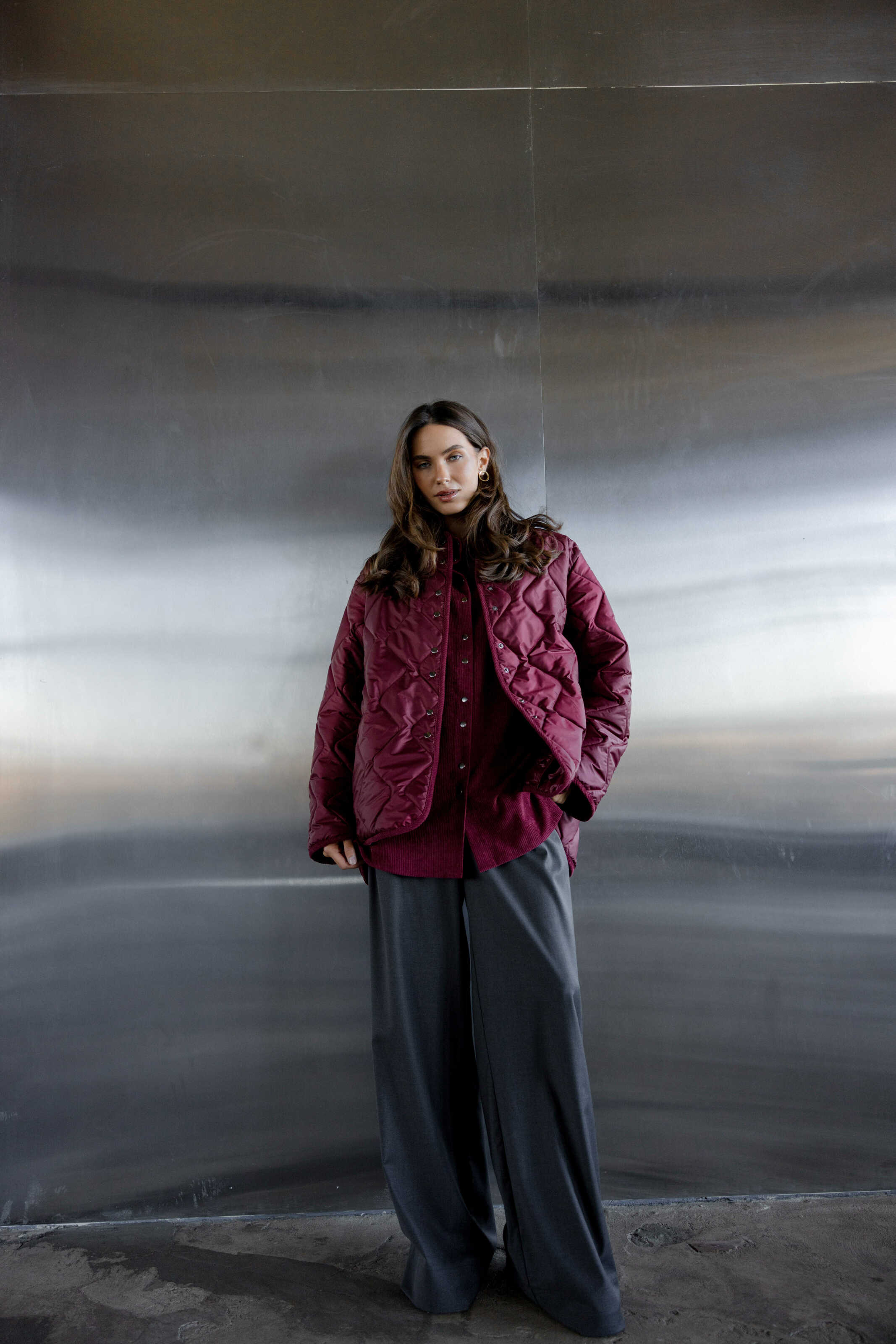 Polyester Liner Jacket Burgundy