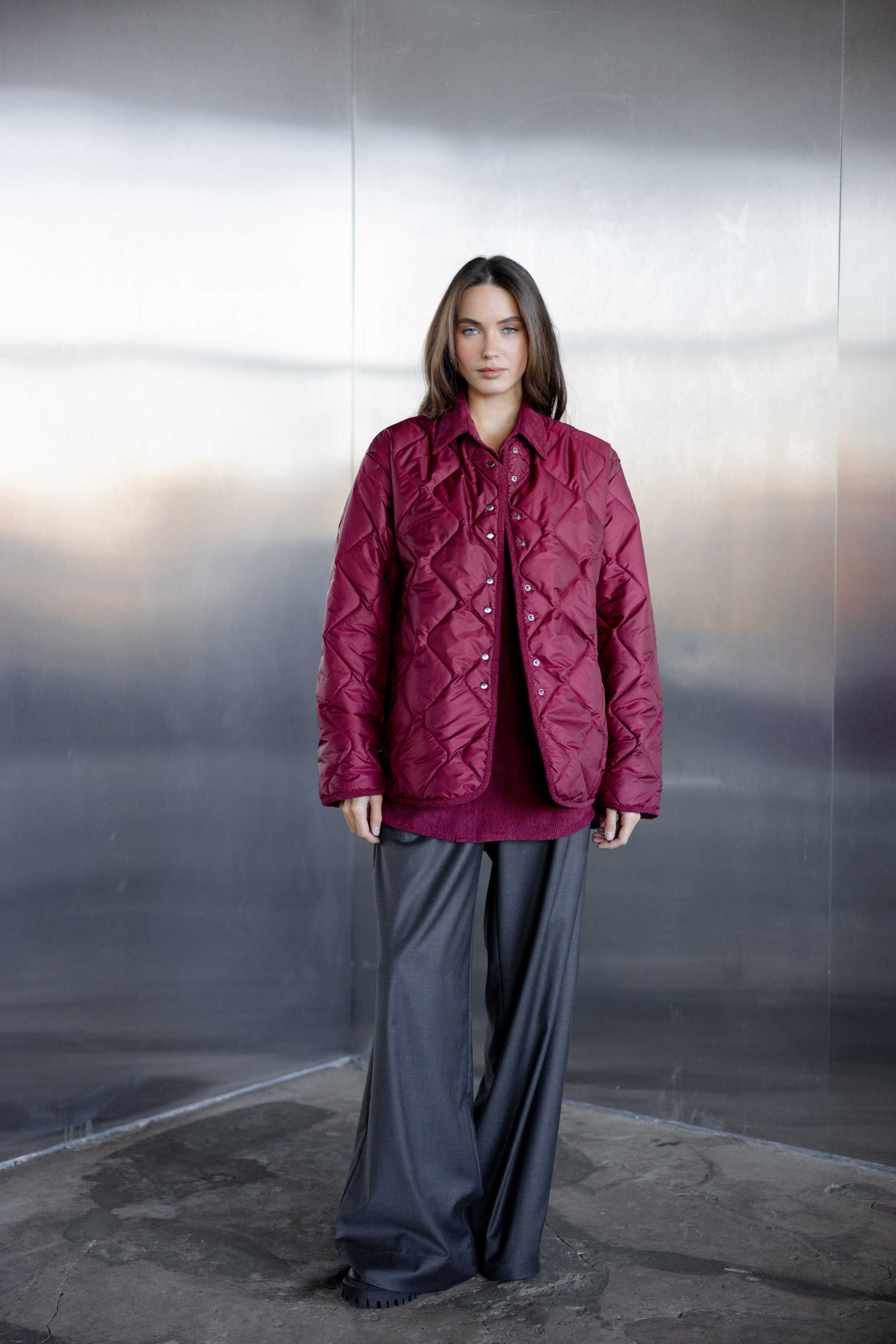 Polyester Liner Jacket Burgundy