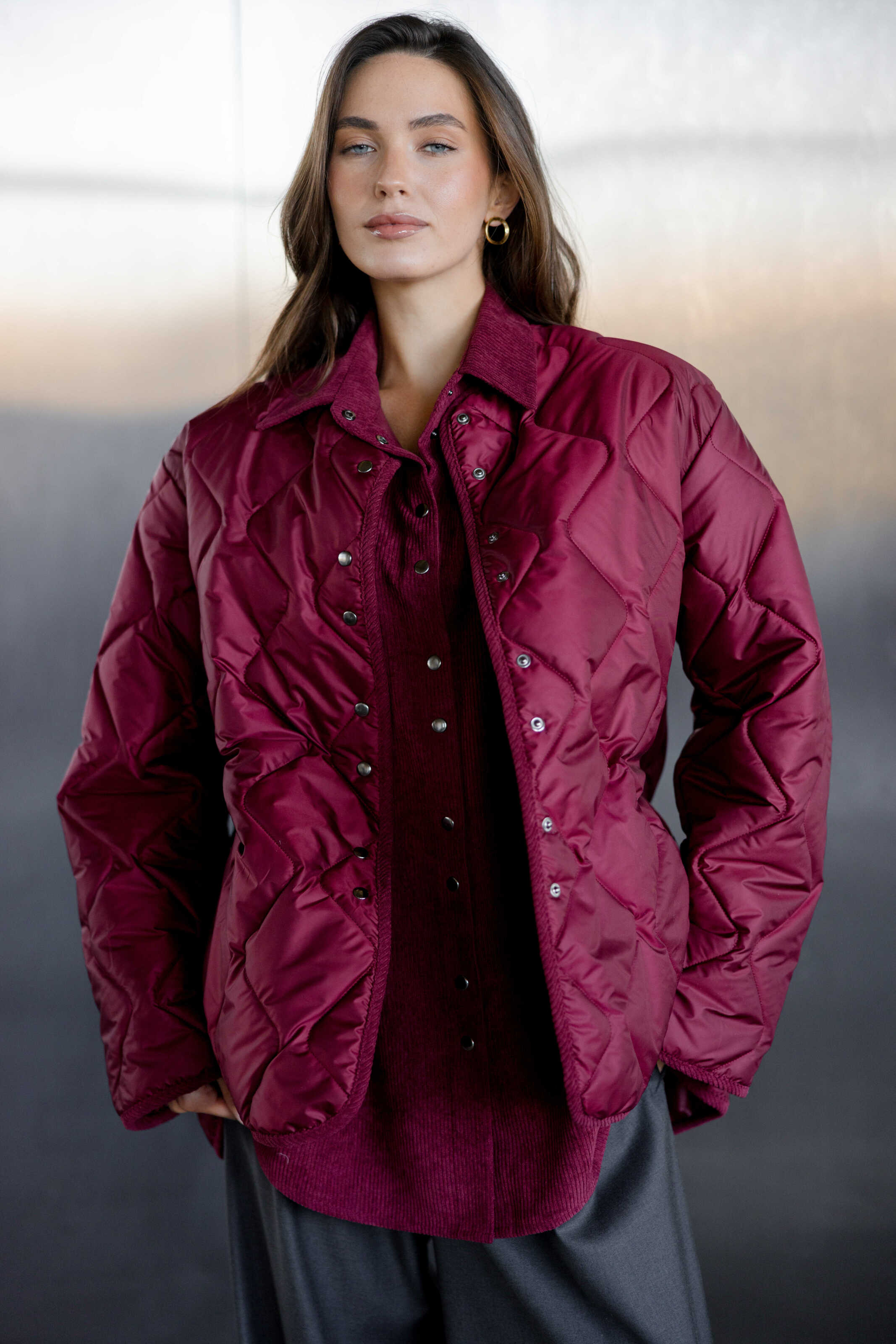 Polyester Liner Jacket Burgundy