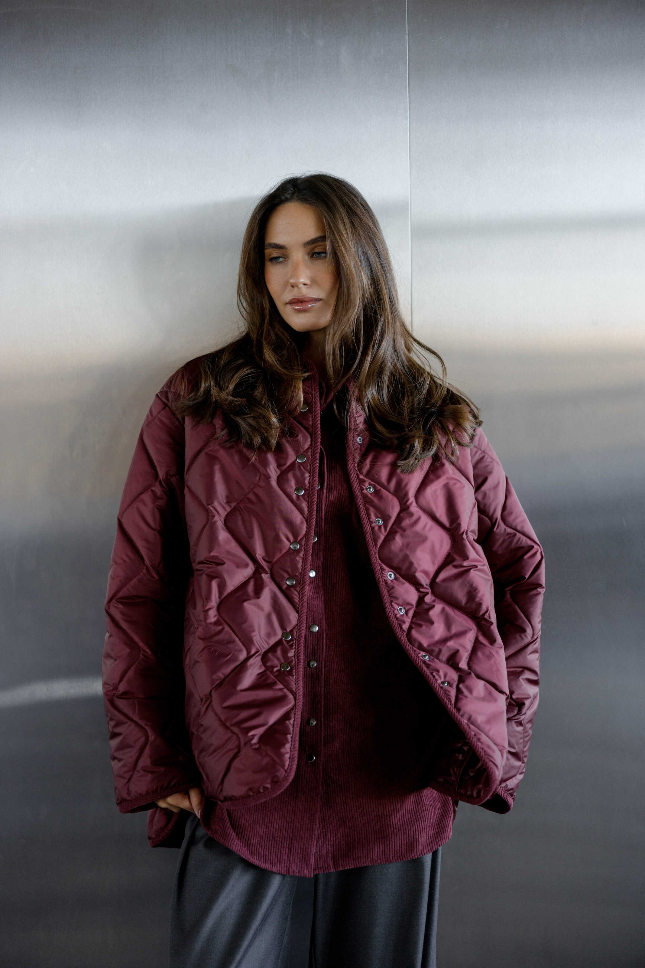 Polyester Liner Jacket Burgundy