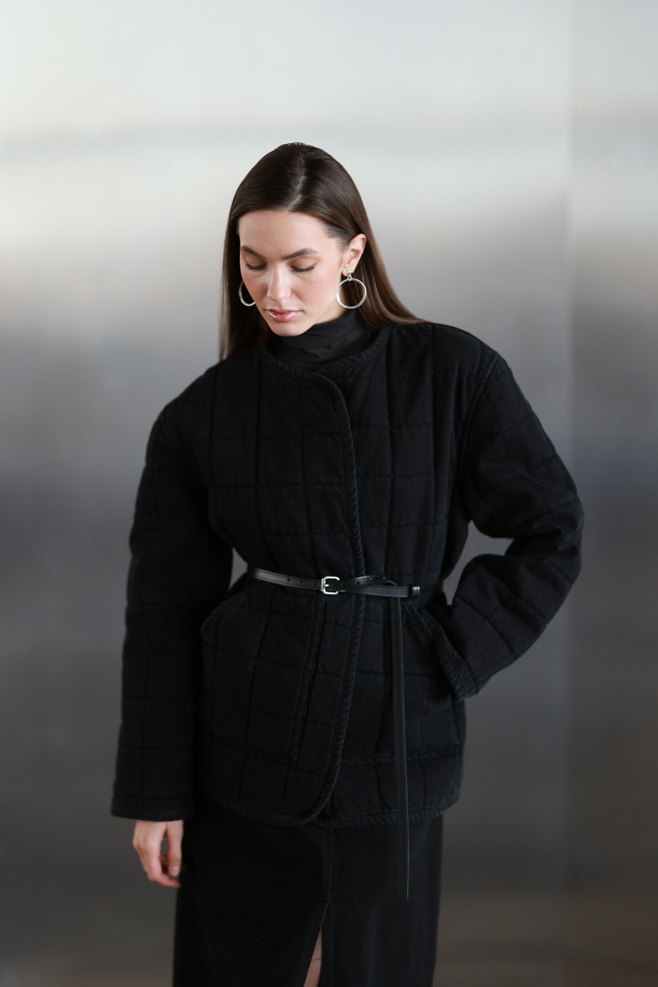 Denim Liner Jacket Black