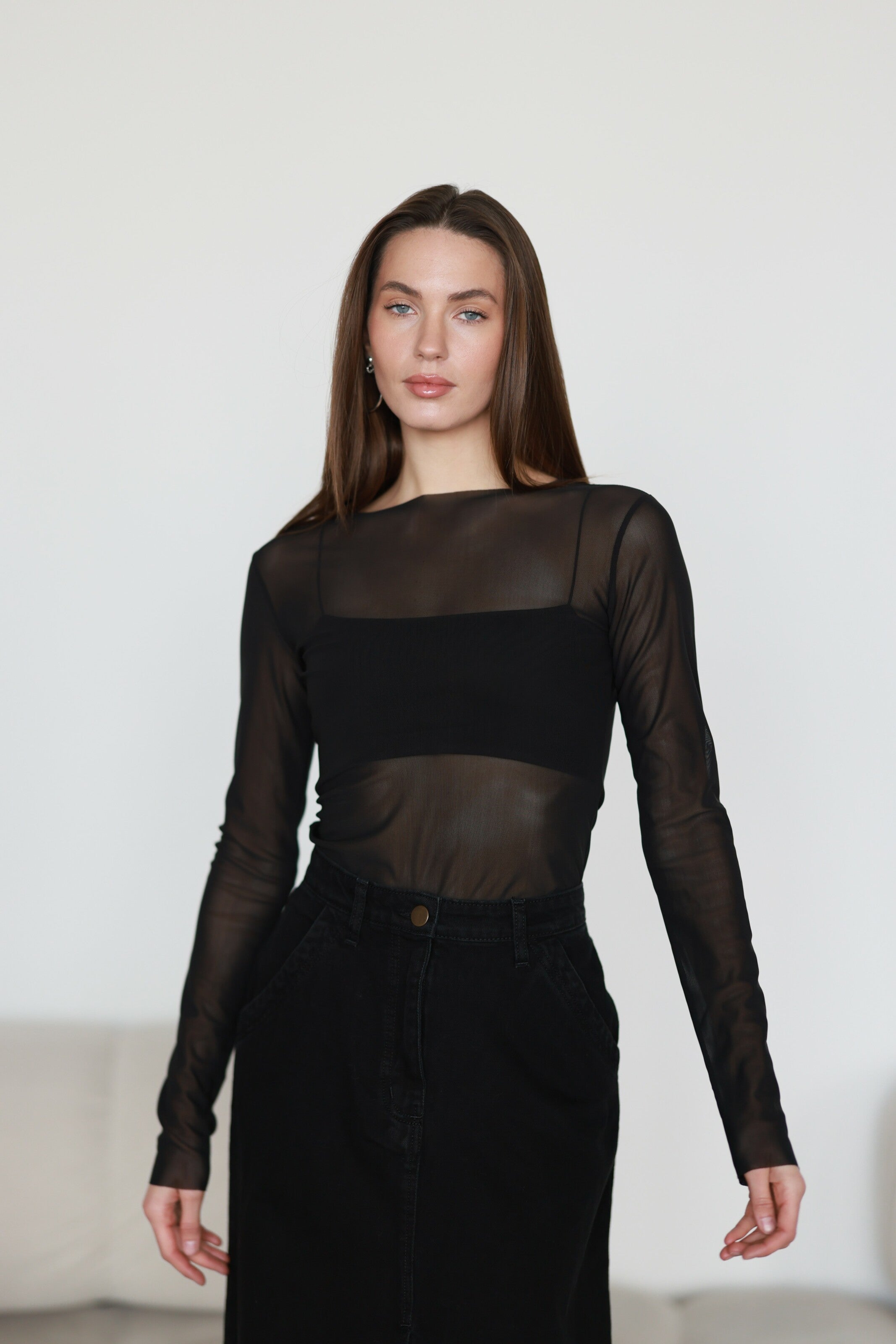 Black Mesh Longsleeve