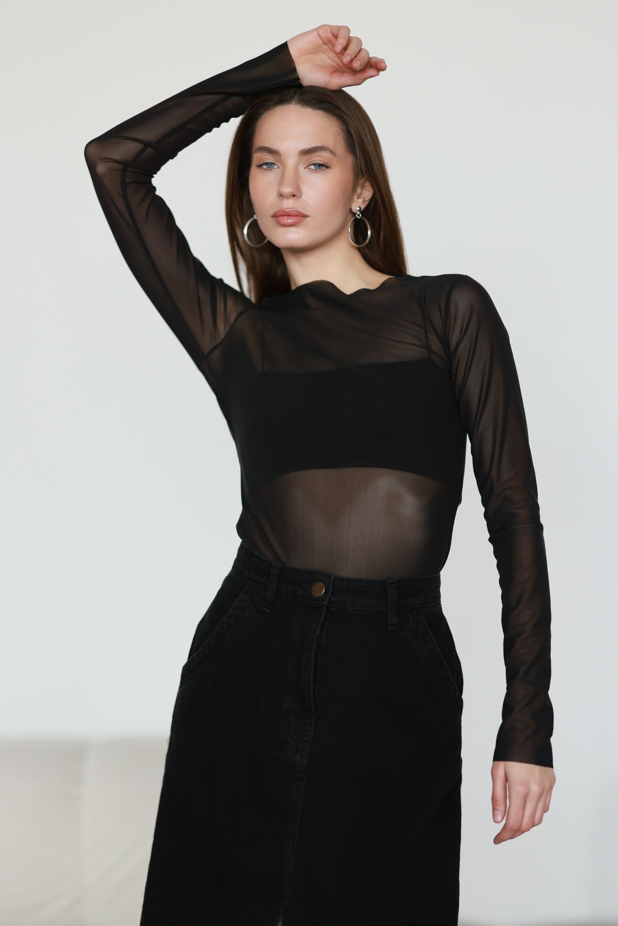 Black Mesh Longsleeve