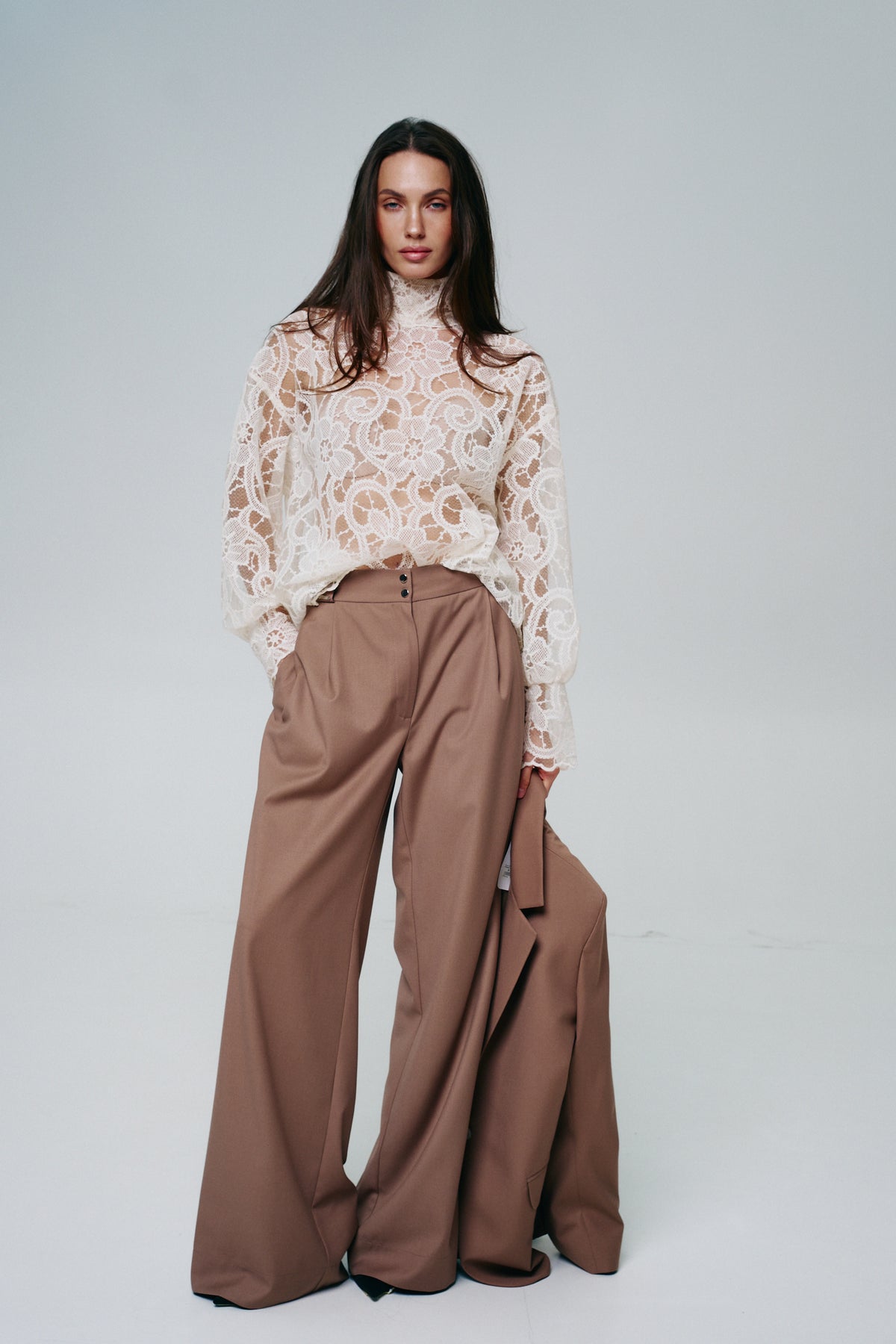Palazzo Trousers in Italian Suiting Fabric
