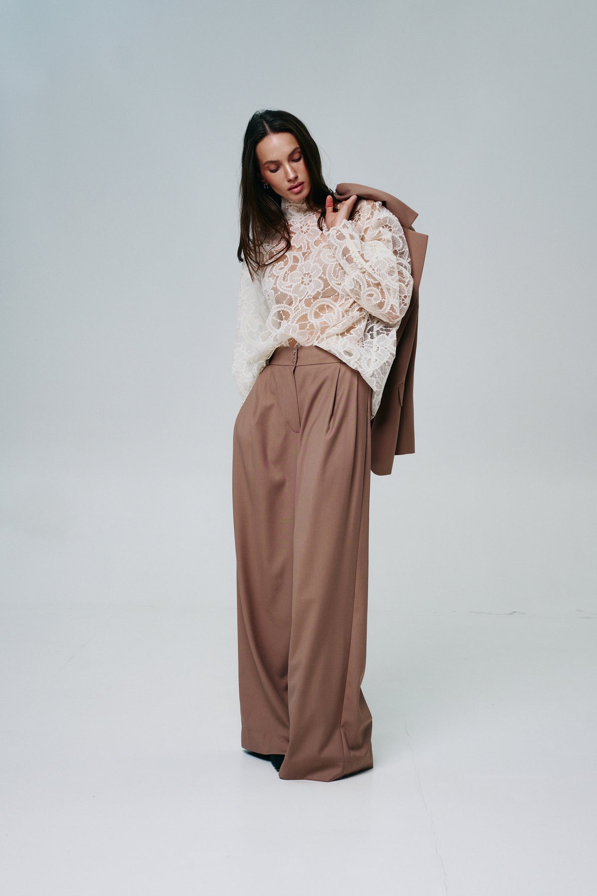 Palazzo Trousers in Italian Suiting Fabric