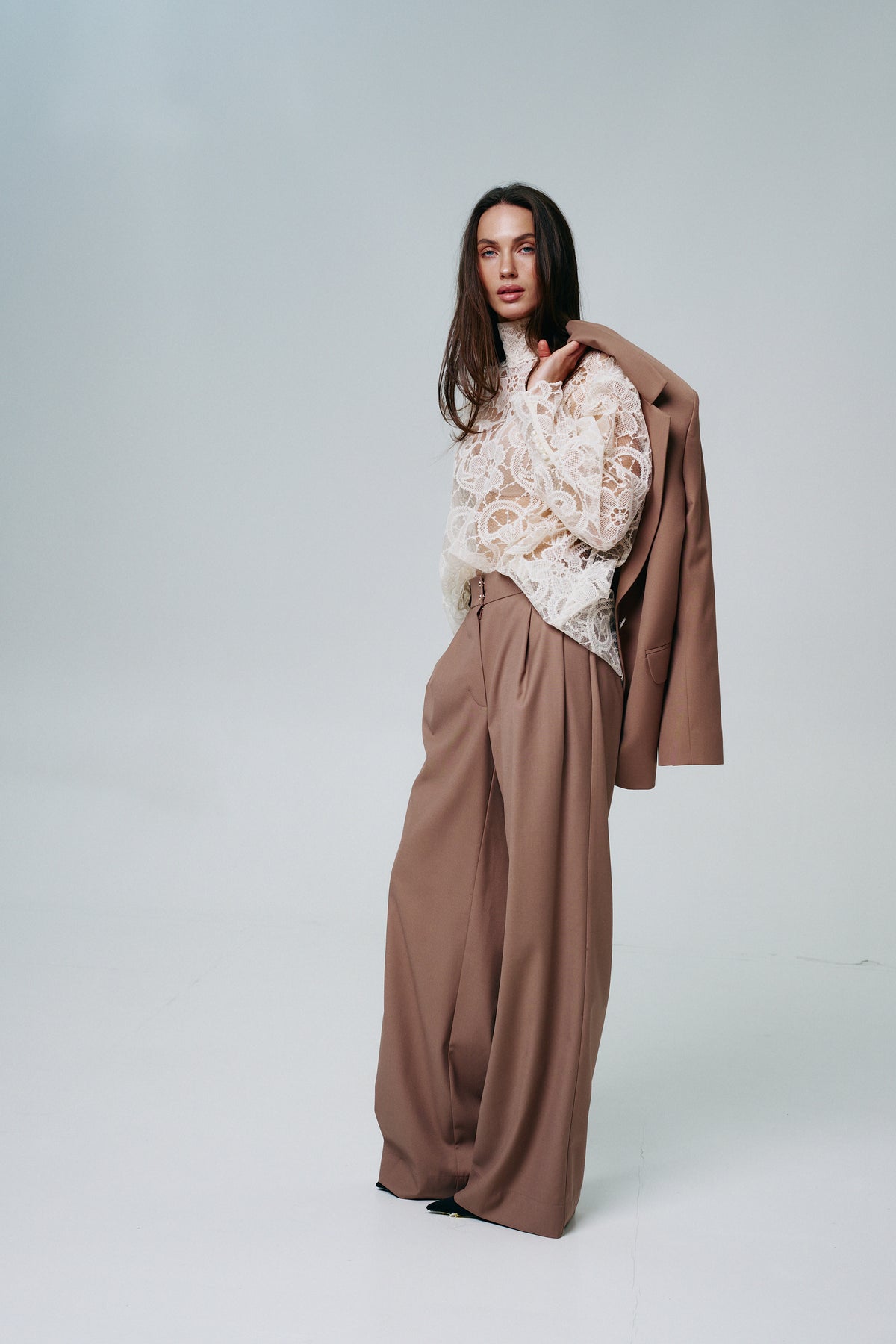 Palazzo Trousers in Italian Suiting Fabric