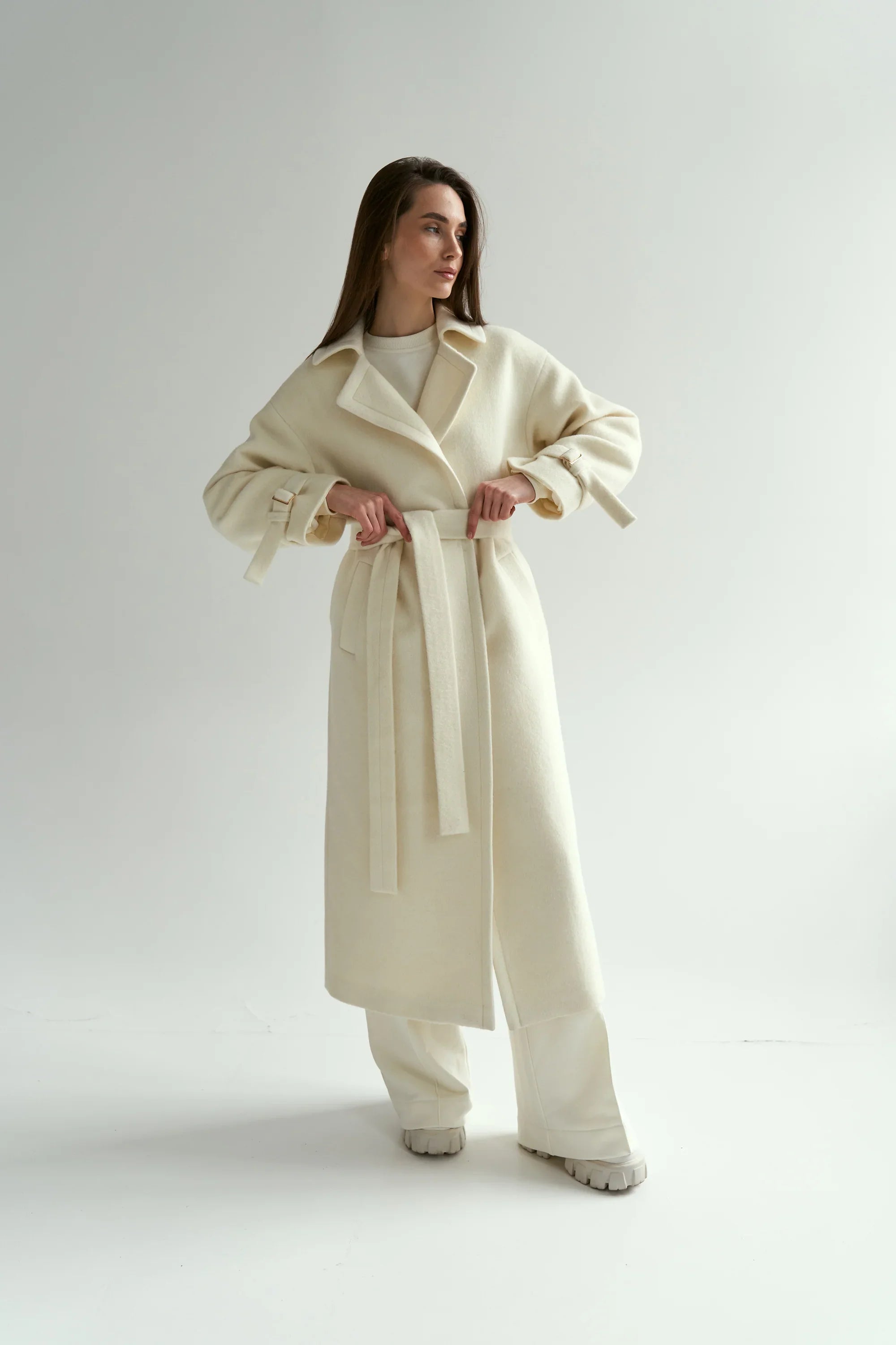 Milk cashmere coat