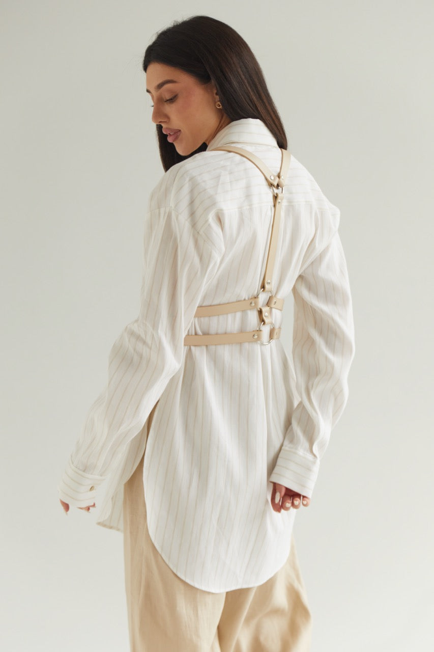 Beige Harness Leather