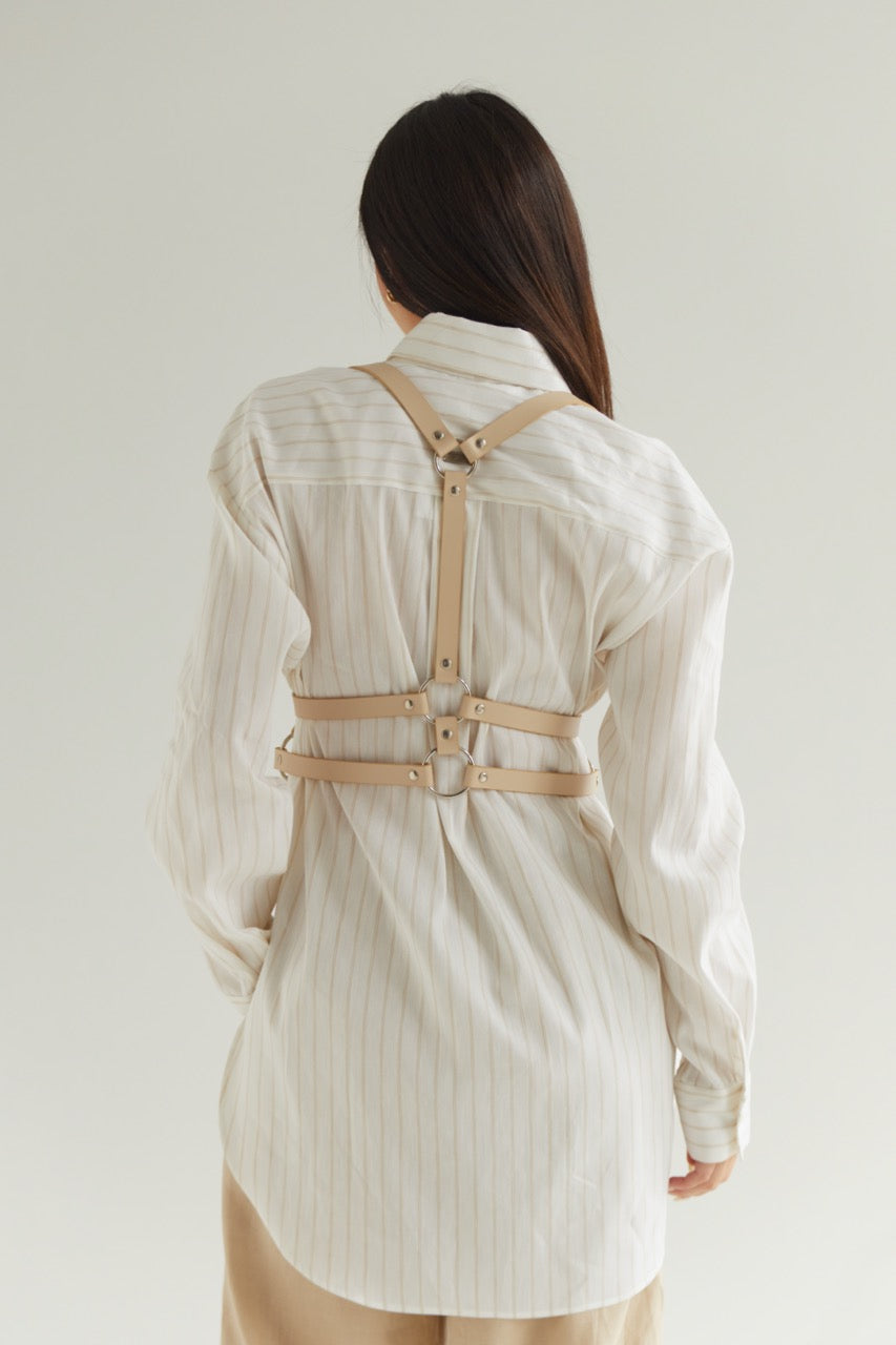 Beige Harness Leather