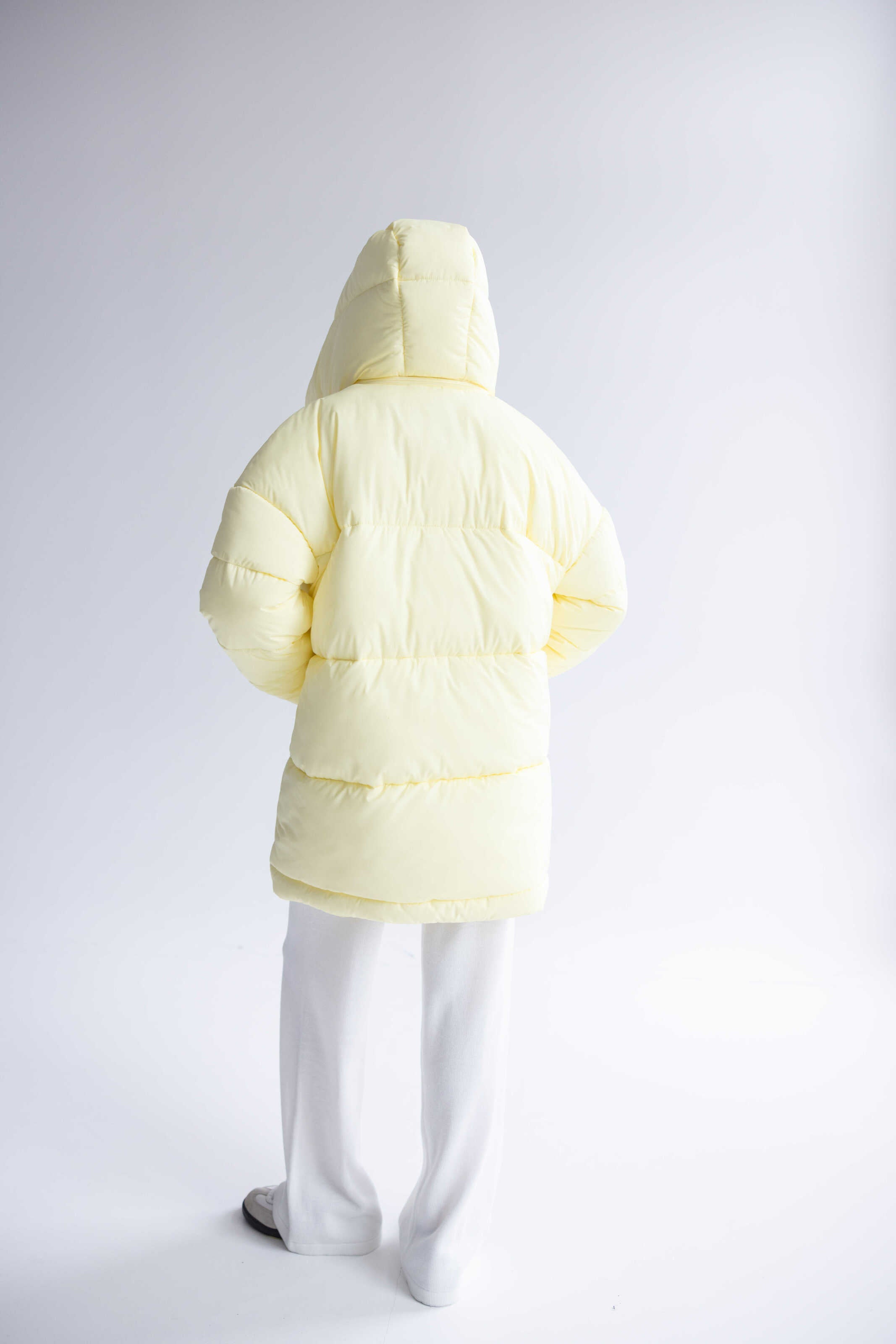 Long Oversized Puffer Jacket Yellow