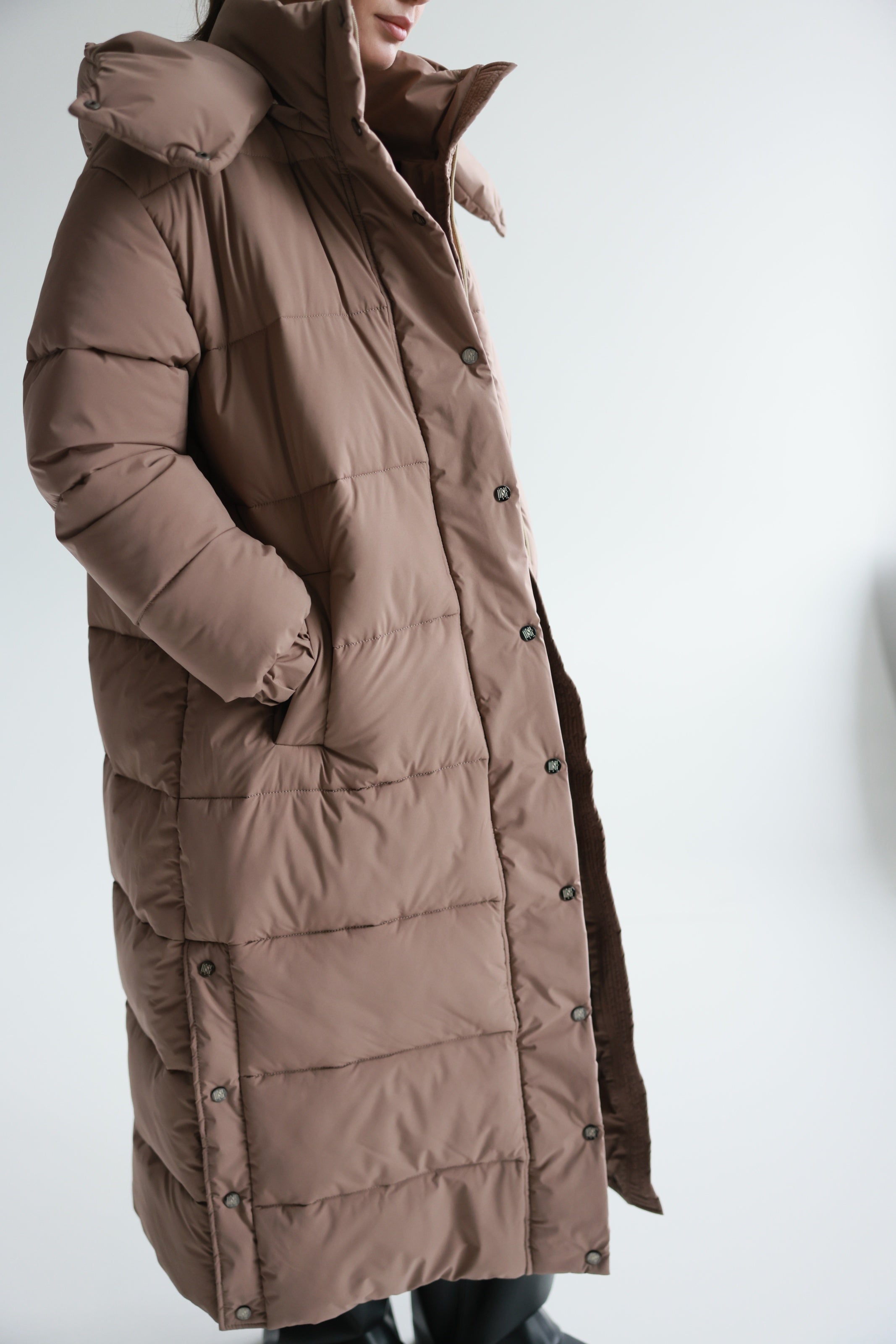 Oversized Maxi Puffer Jacket Mocha