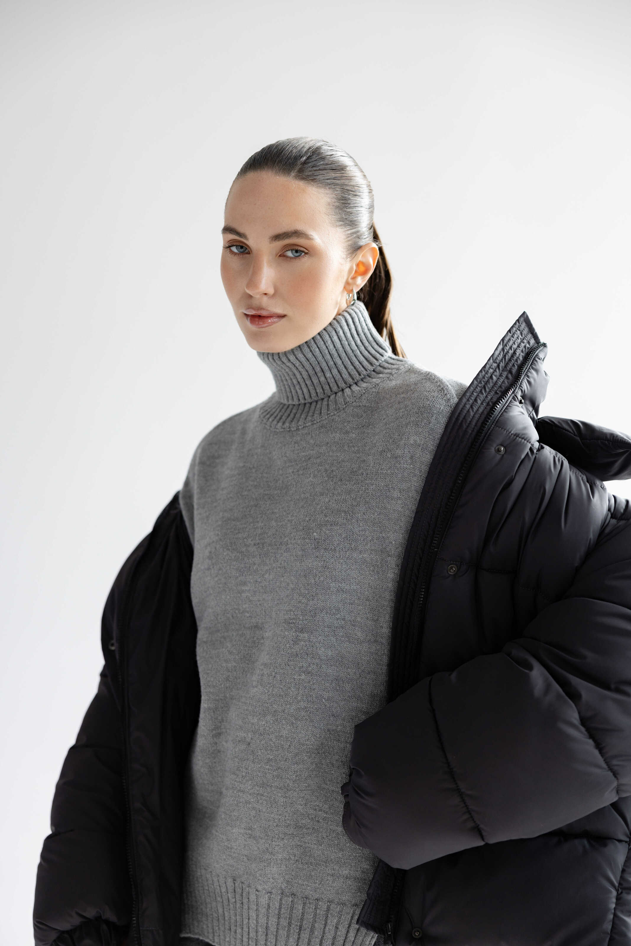 Oversized Puffer Jacket Matte Black